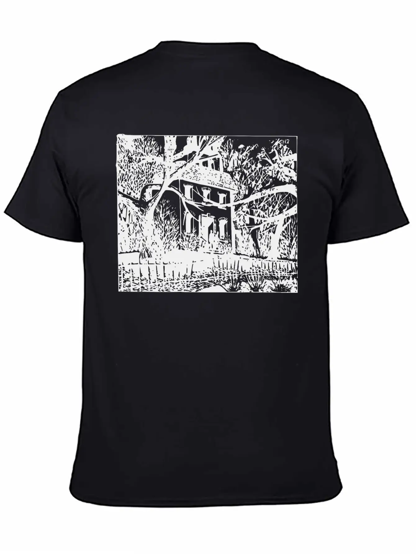 Haunted House Timeless Short Sleeve Tee – Comfy And Minimalist Design