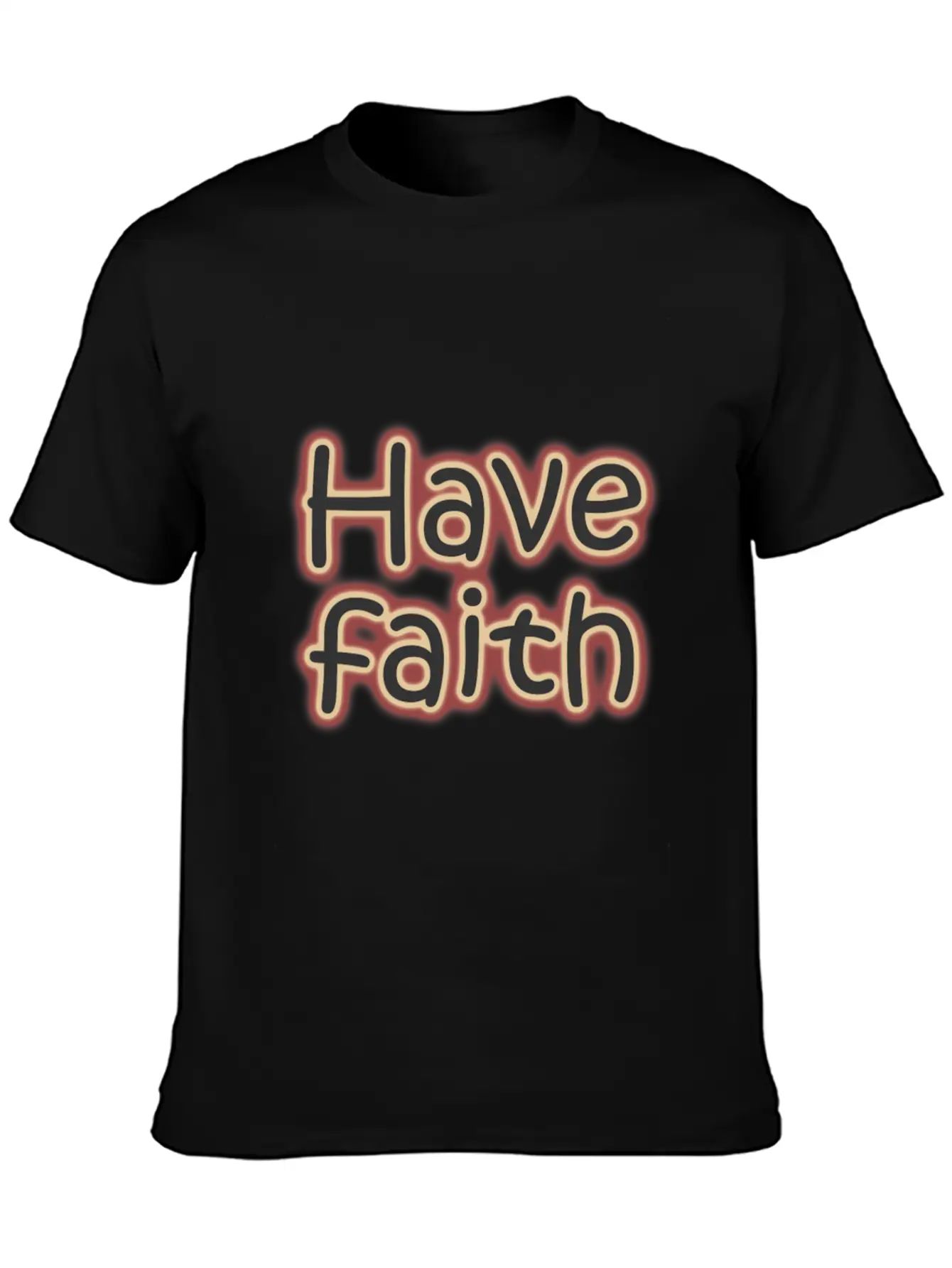 Have Faith - Neon Quotes Unisex Short Sleeve Soft Cotton T-Shirt – Casual Everyday Wear