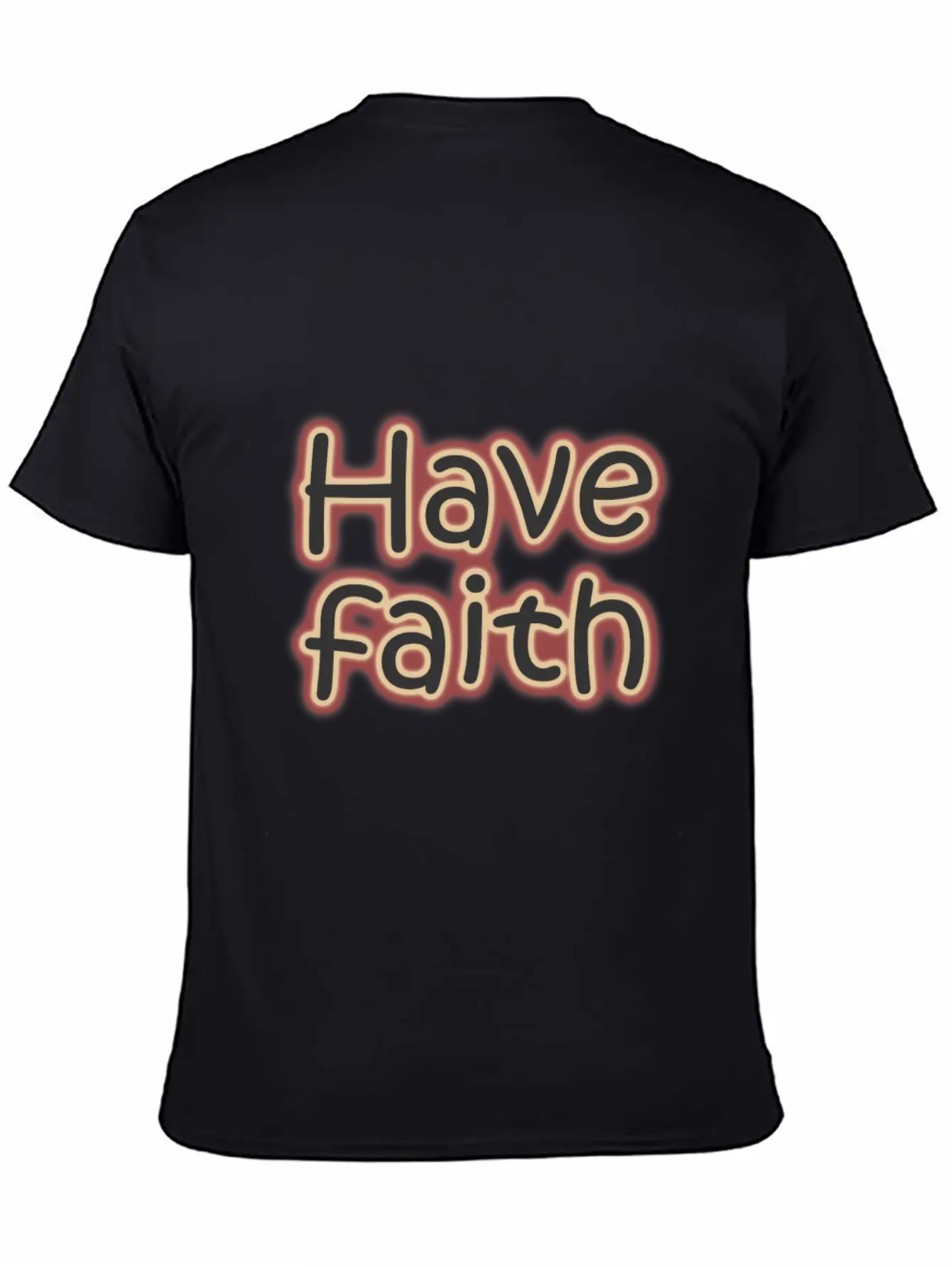 Have Faith - Neon Quotes Unisex Short Sleeve Soft Cotton T-Shirt – Casual Everyday Wear