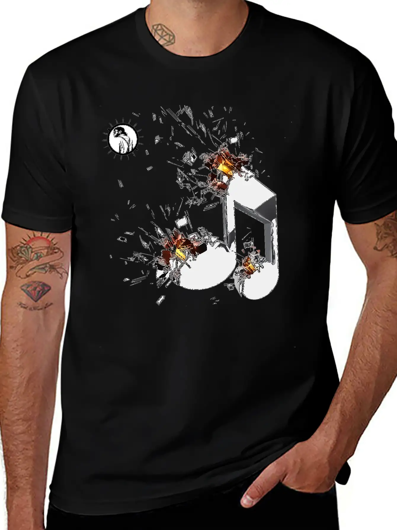 Havknot Studios Music Logo Unisex Short Sleeve Soft Cotton T-Shirt – Casual Everyday Wear
