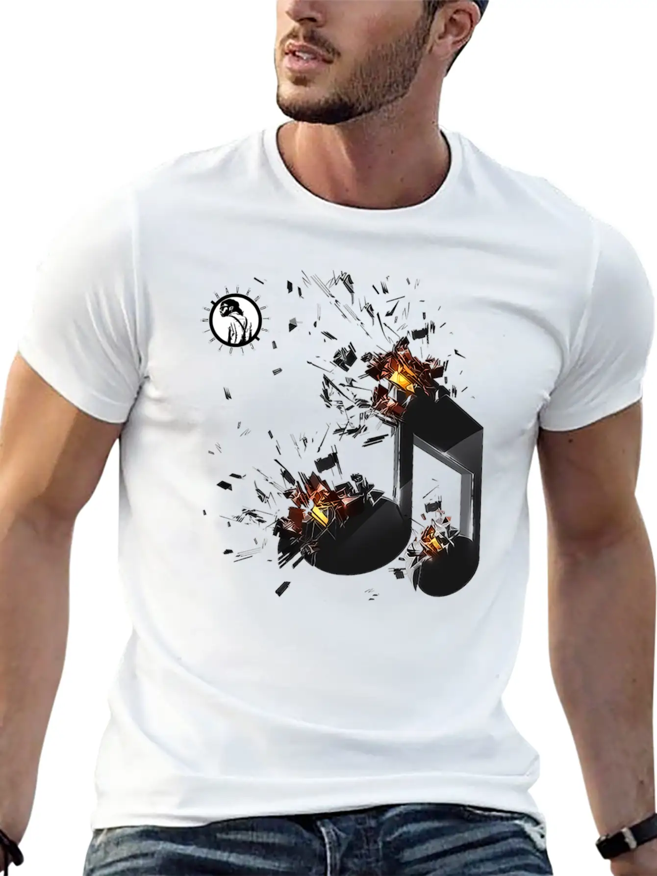 Havknot Studios Music Logo Unisex Short Sleeve Soft Cotton T-Shirt – Casual Everyday Wear