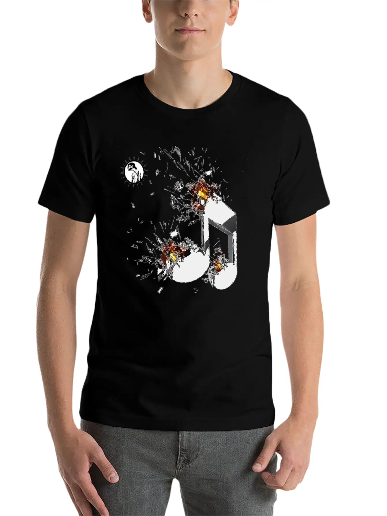 Havknot Studios Music Logo Unisex Short Sleeve Soft Cotton T-Shirt – Casual Everyday Wear