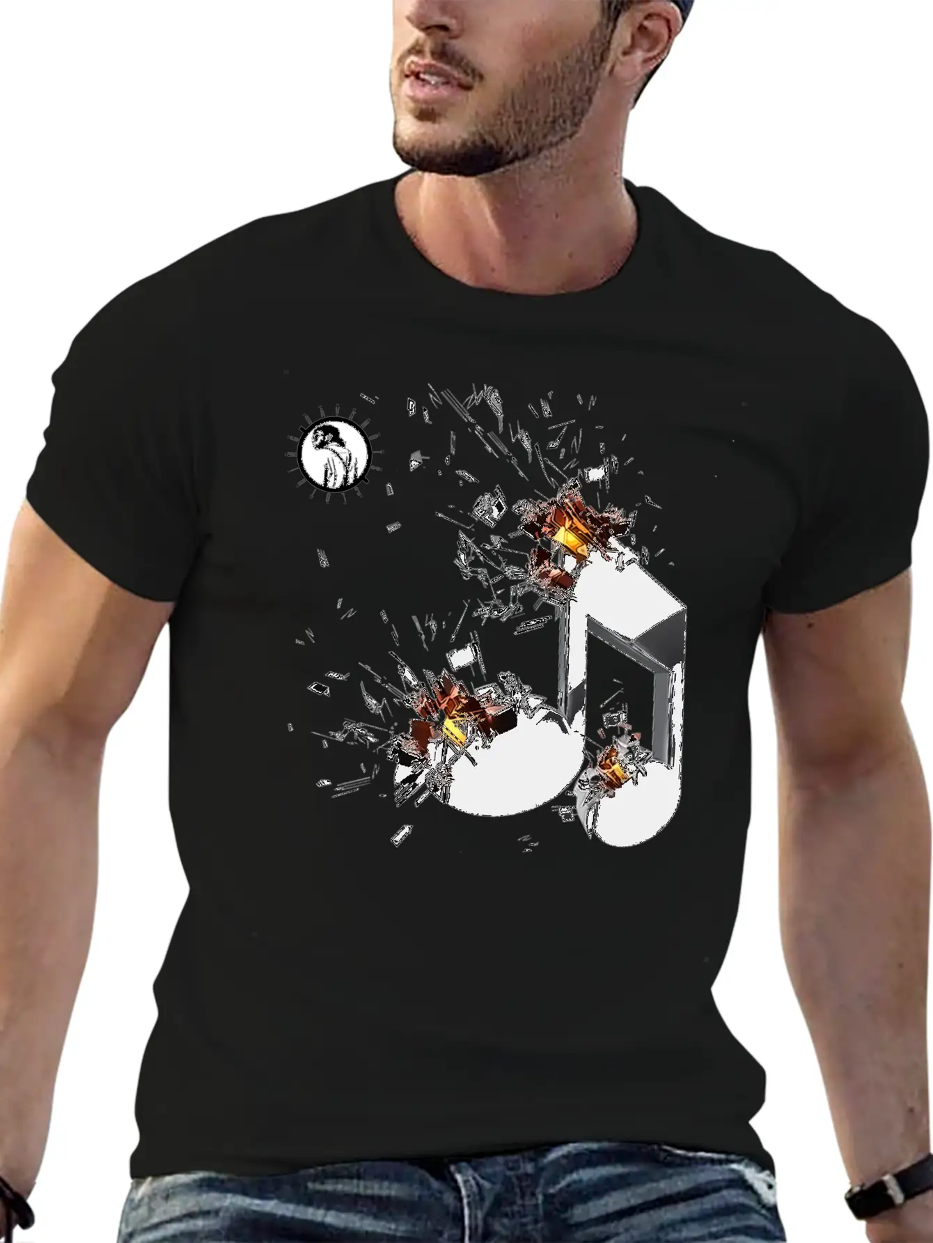 Havknot Studios Music Logo Unisex Short Sleeve Soft Cotton T-Shirt – Casual Everyday Wear