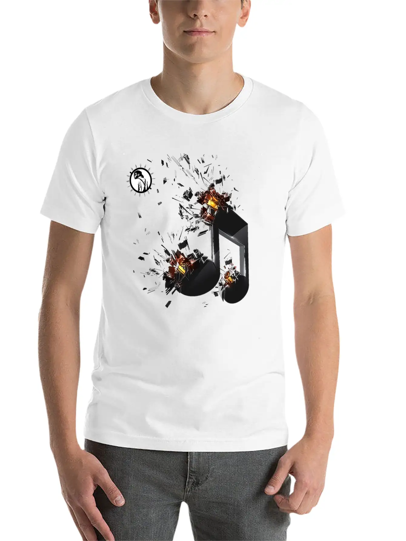 Havknot Studios Music Logo Unisex Short Sleeve Soft Cotton T-Shirt – Casual Everyday Wear
