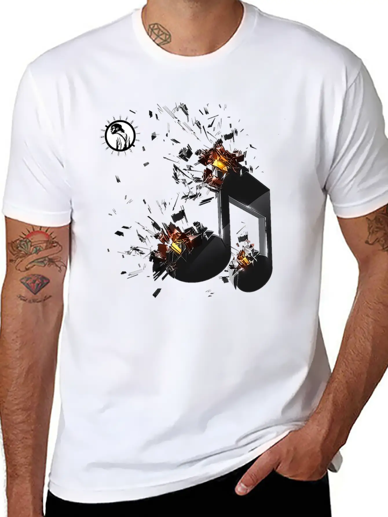 Havknot Studios Music Logo Unisex Short Sleeve Soft Cotton T-Shirt – Casual Everyday Wear