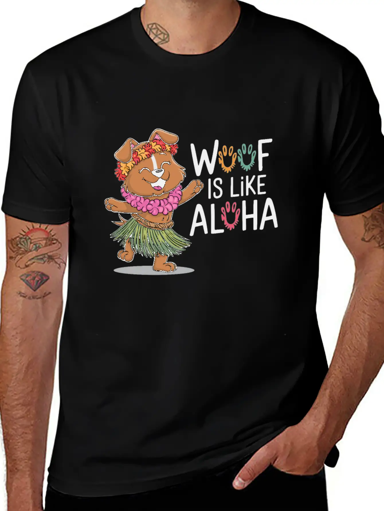 Hawaii Animal Haku Lei Grass Skirt Hula Dance Comfortable Minimalist Graphic Tee – Summer Style Essential
