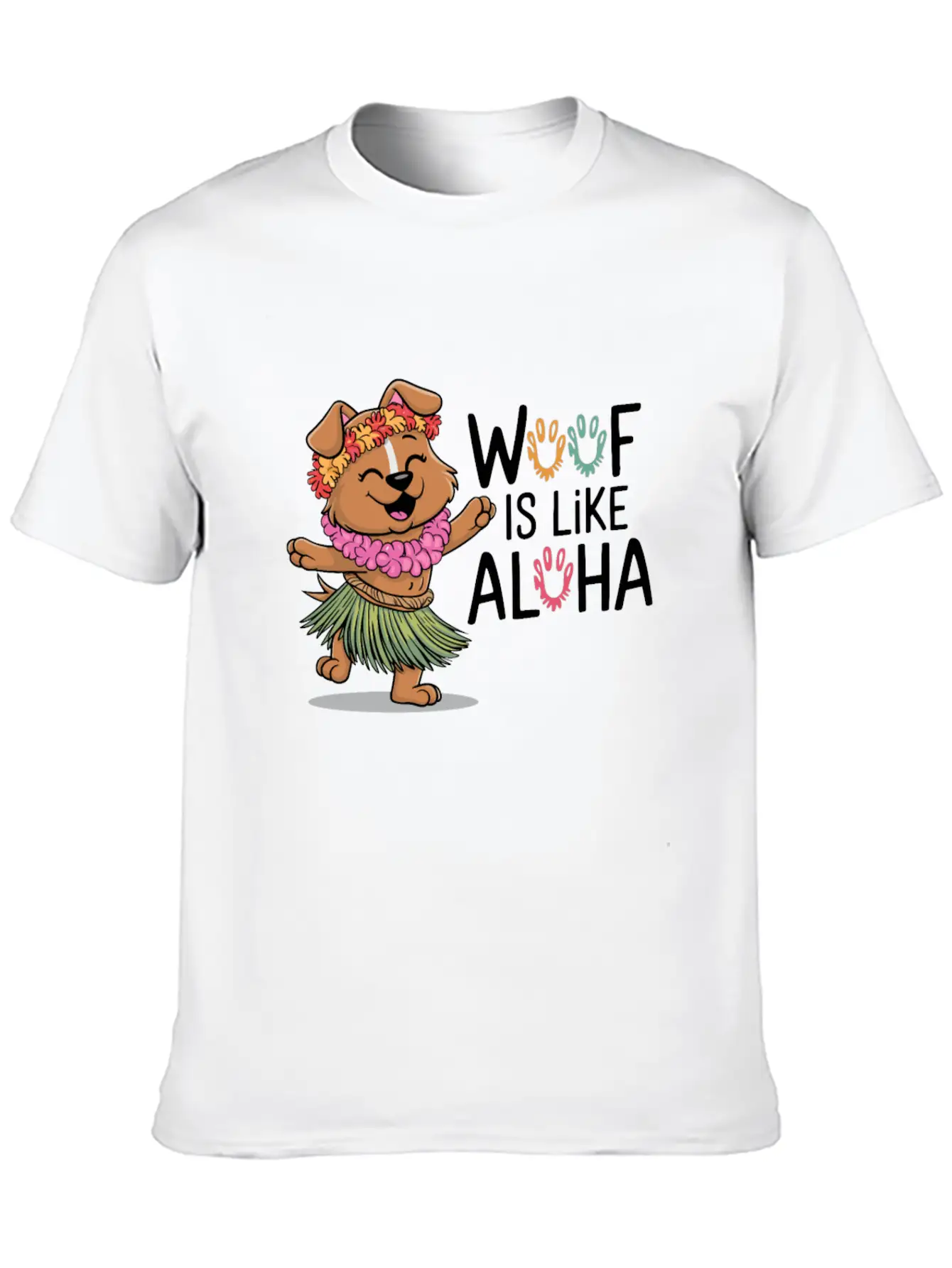 Hawaii Animal Haku Lei Grass Skirt Hula Dance Comfortable Minimalist Graphic Tee – Summer Style Essential