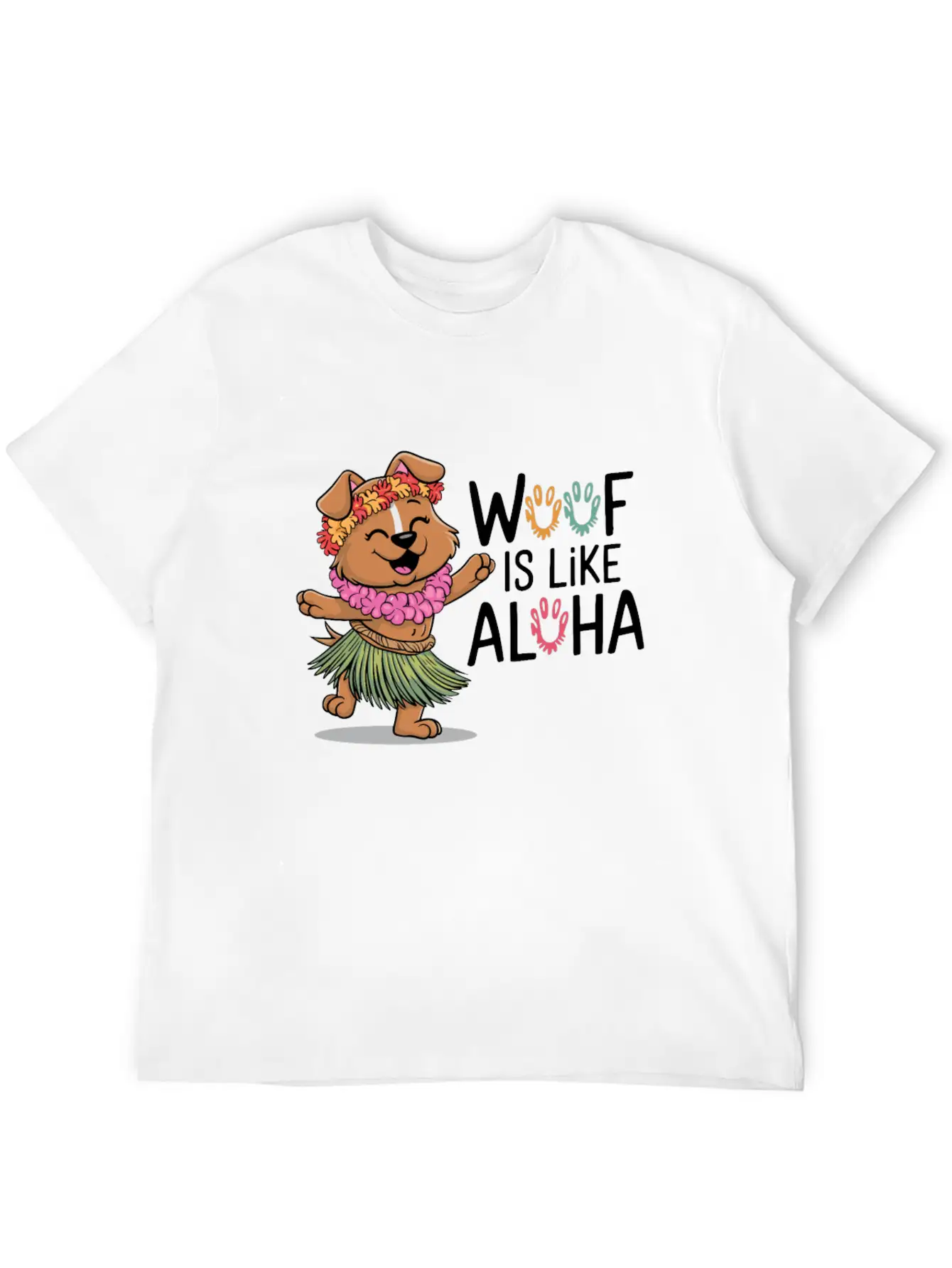 Hawaii Animal Haku Lei Grass Skirt Hula Dance Comfortable Minimalist Graphic Tee – Summer Style Essential