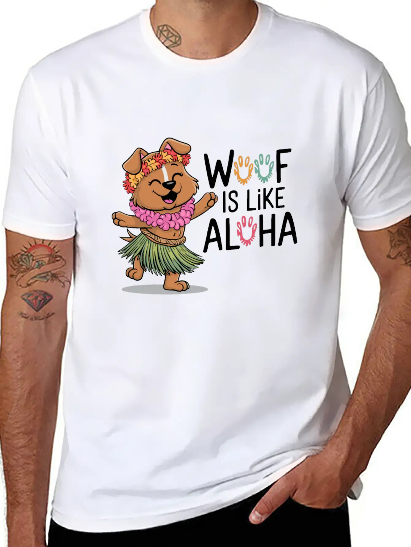 Hawaii Animal Haku Lei Grass Skirt Hula Dance Comfortable Minimalist Graphic Tee – Summer Style Essential