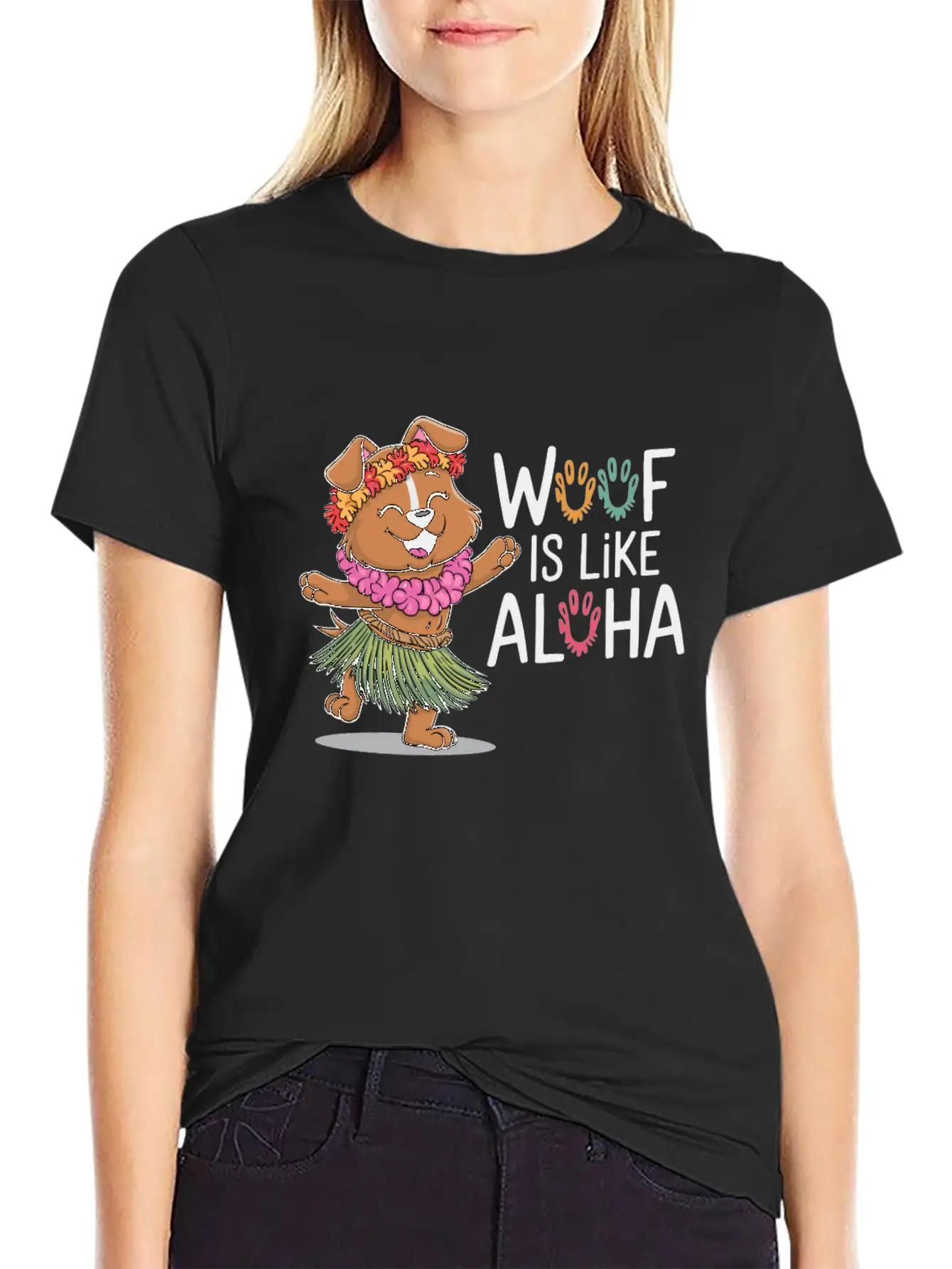 Hawaii Animal Haku Lei Grass Skirt Hula Dance Comfortable Minimalist Graphic Tee – Summer Style Essential