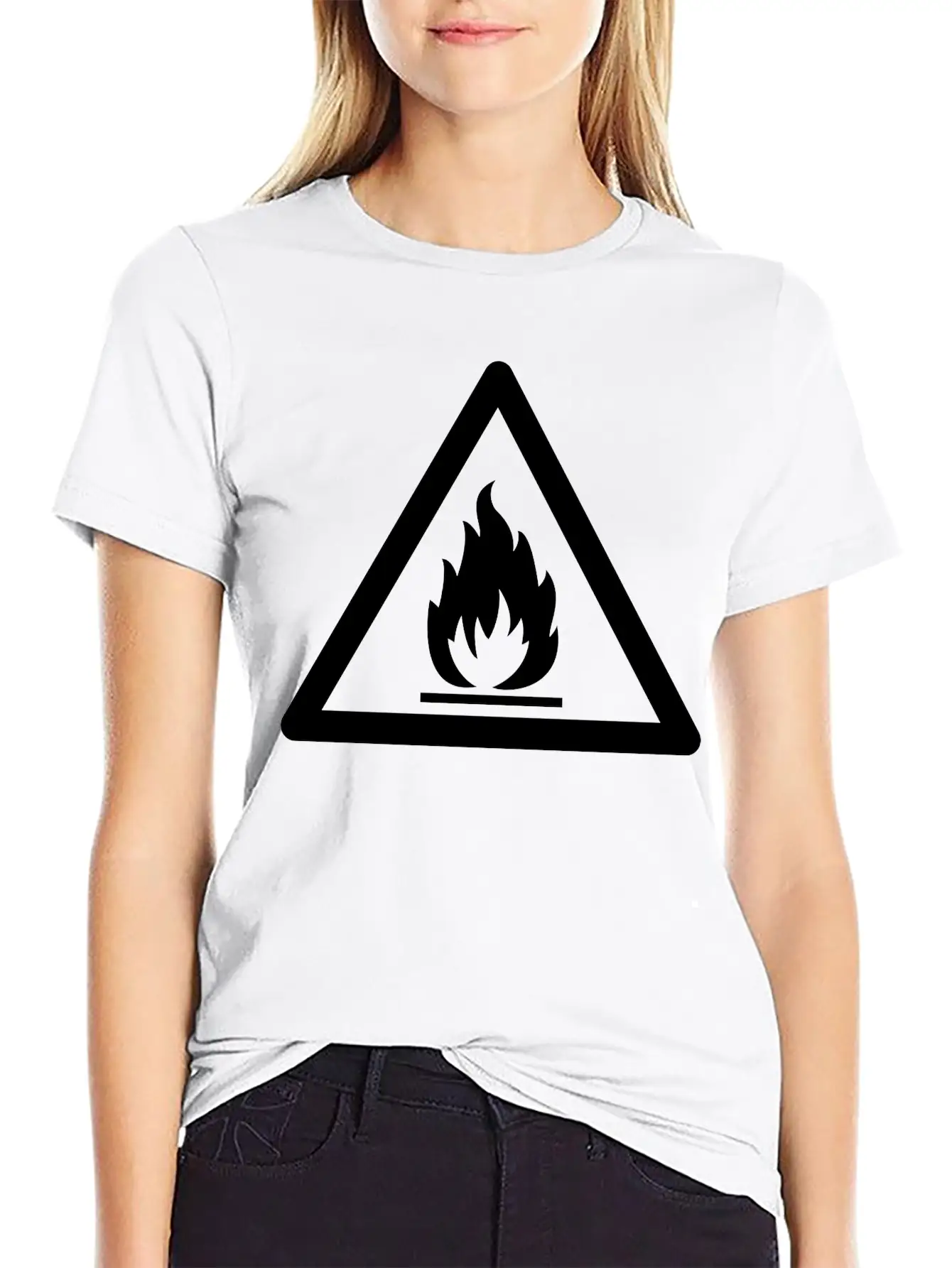 Hazard Symbol - Flammable Substance Stylish Everyday T-Shirt – Unisex Basic Cotton Tee