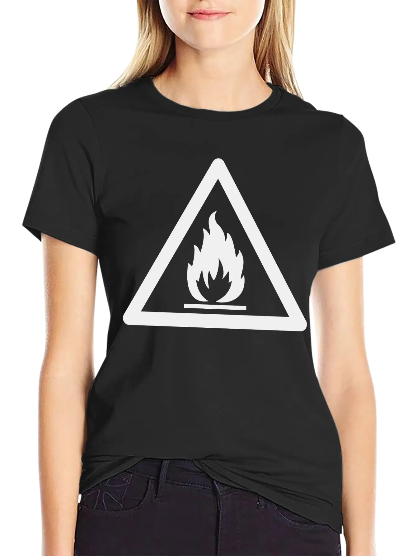 Hazard Symbol - Flammable Substance Stylish Everyday T-Shirt – Unisex Basic Cotton Tee
