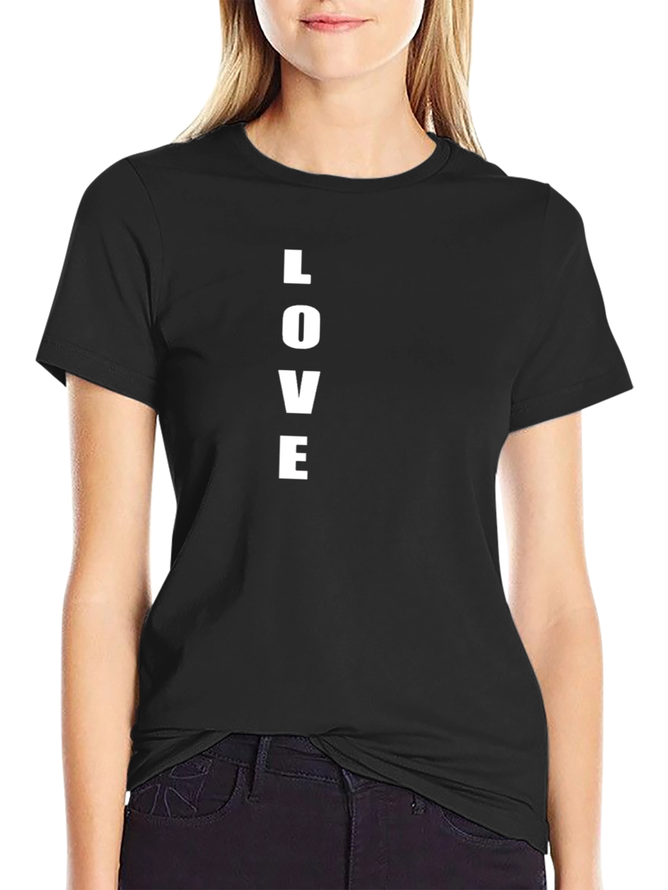 LOVE Print Black T-Shirt - Stylish Casual Tee