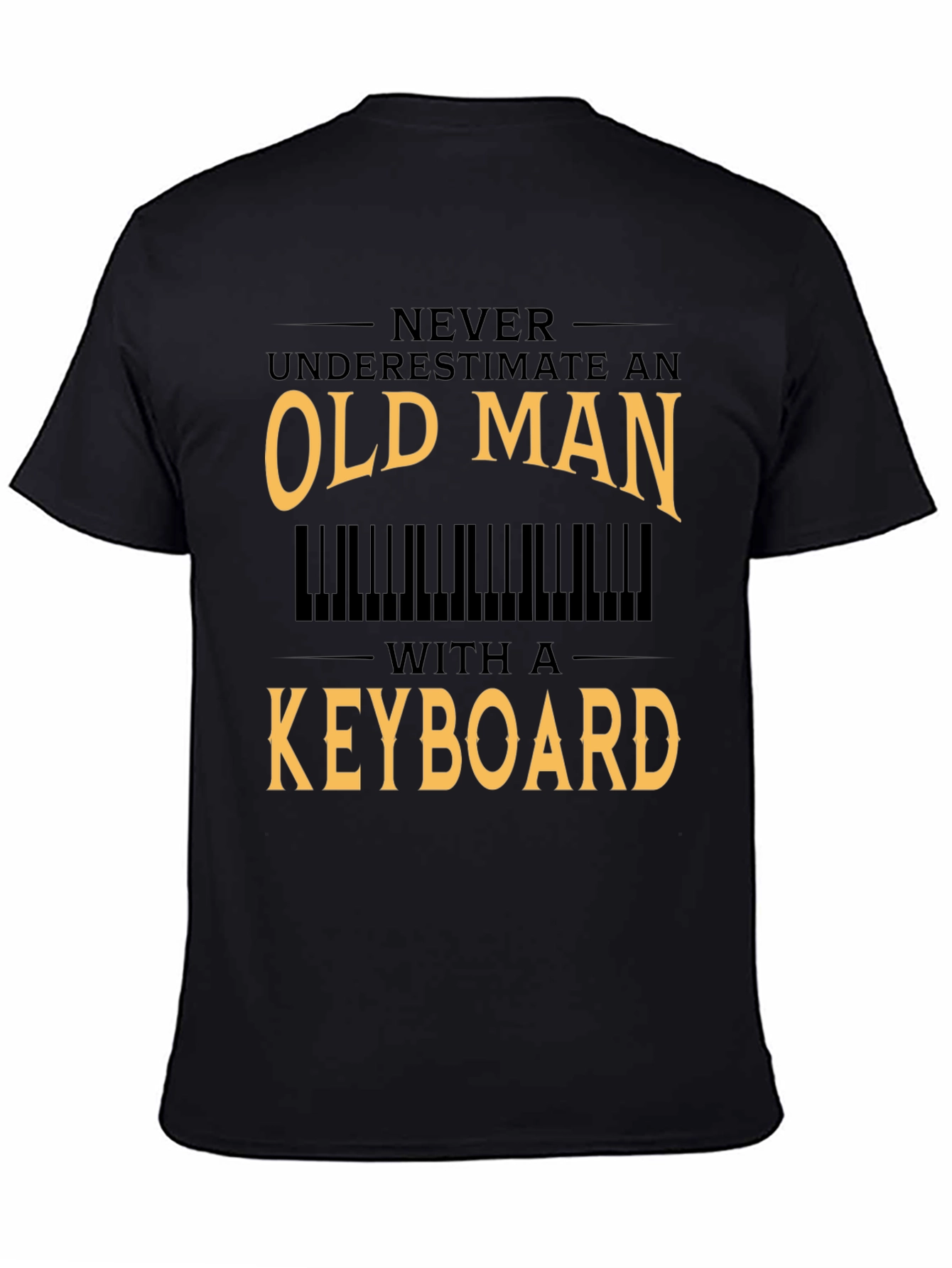 Old Man Keyboard T-Shirt - Musician Gift