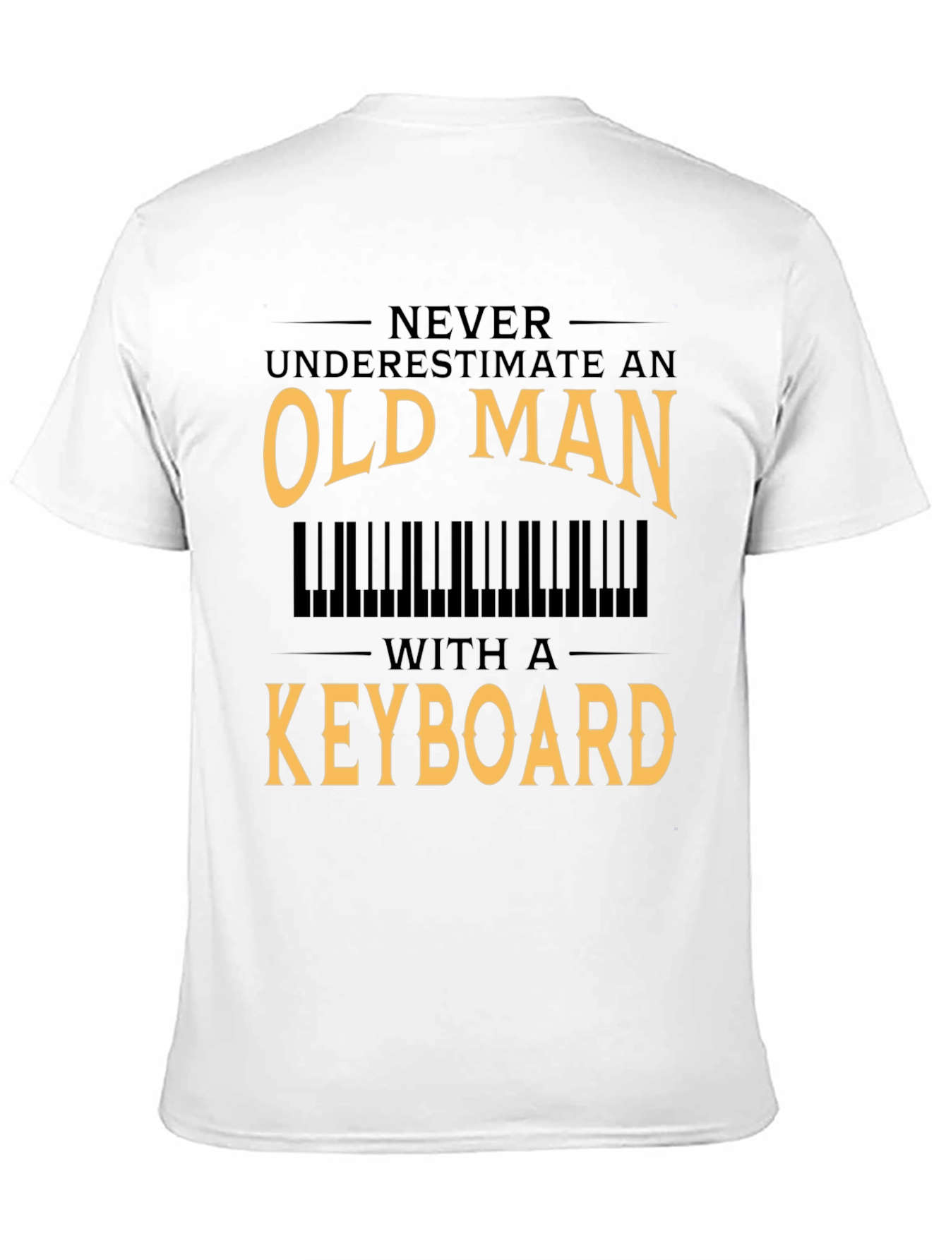 Old Man Keyboard T-Shirt - Musician Gift