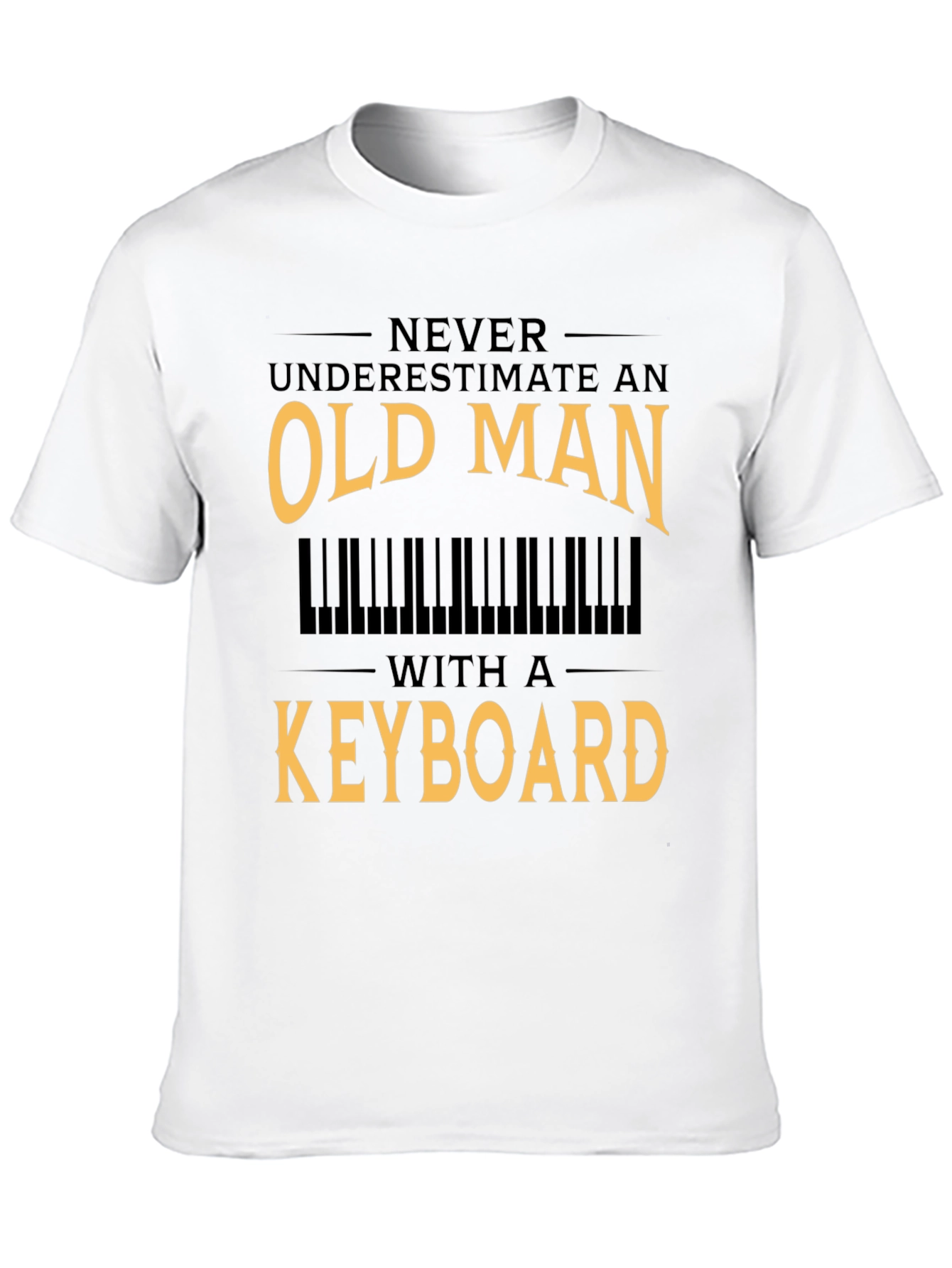 Old Man Keyboard T-Shirt - Musician Gift