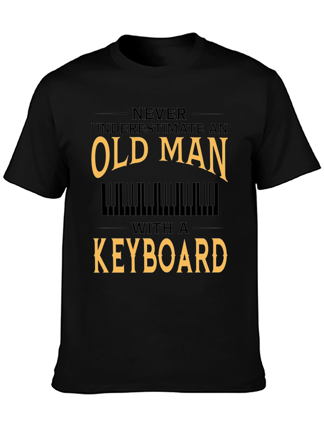 Old Man Keyboard T-Shirt - Musician Gift