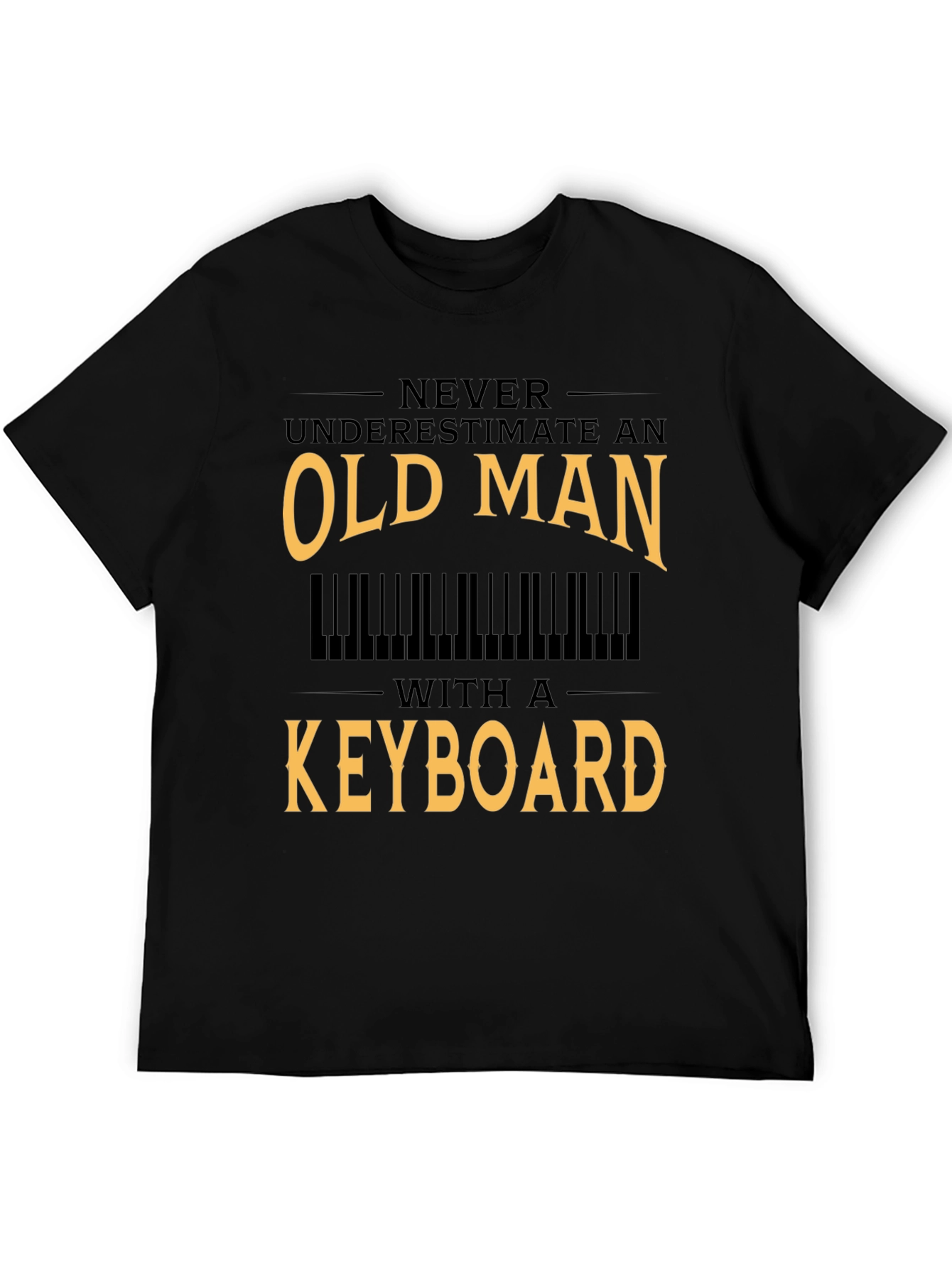 Old Man Keyboard T-Shirt - Musician Gift