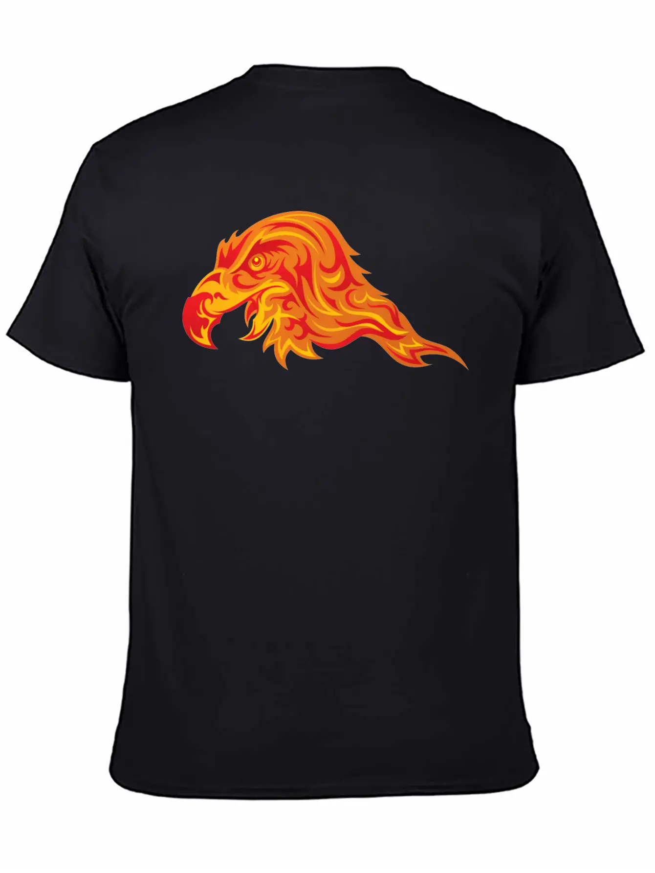 Head Eagle Predatory Bird Fire Wildlife Unisex Short Sleeve Soft Cotton T-Shirt – Casual Everyday Wear