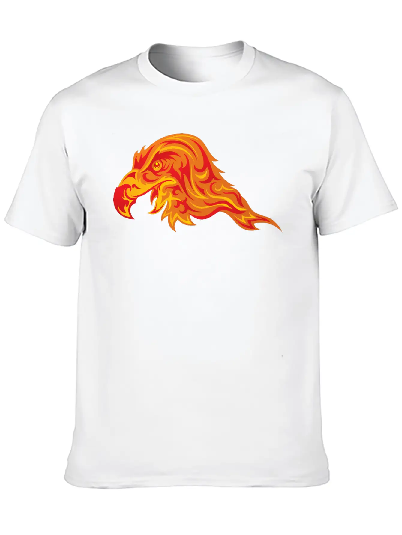 Head Eagle Predatory Bird Fire Wildlife Unisex Short Sleeve Soft Cotton T-Shirt – Casual Everyday Wear