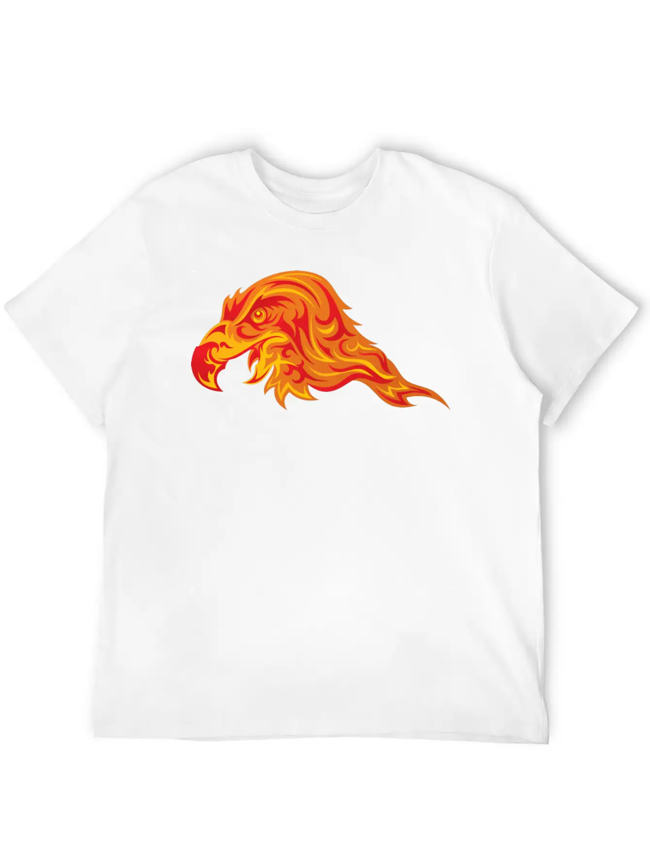 Head Eagle Predatory Bird Fire Wildlife Unisex Short Sleeve Soft Cotton T-Shirt – Casual Everyday Wear