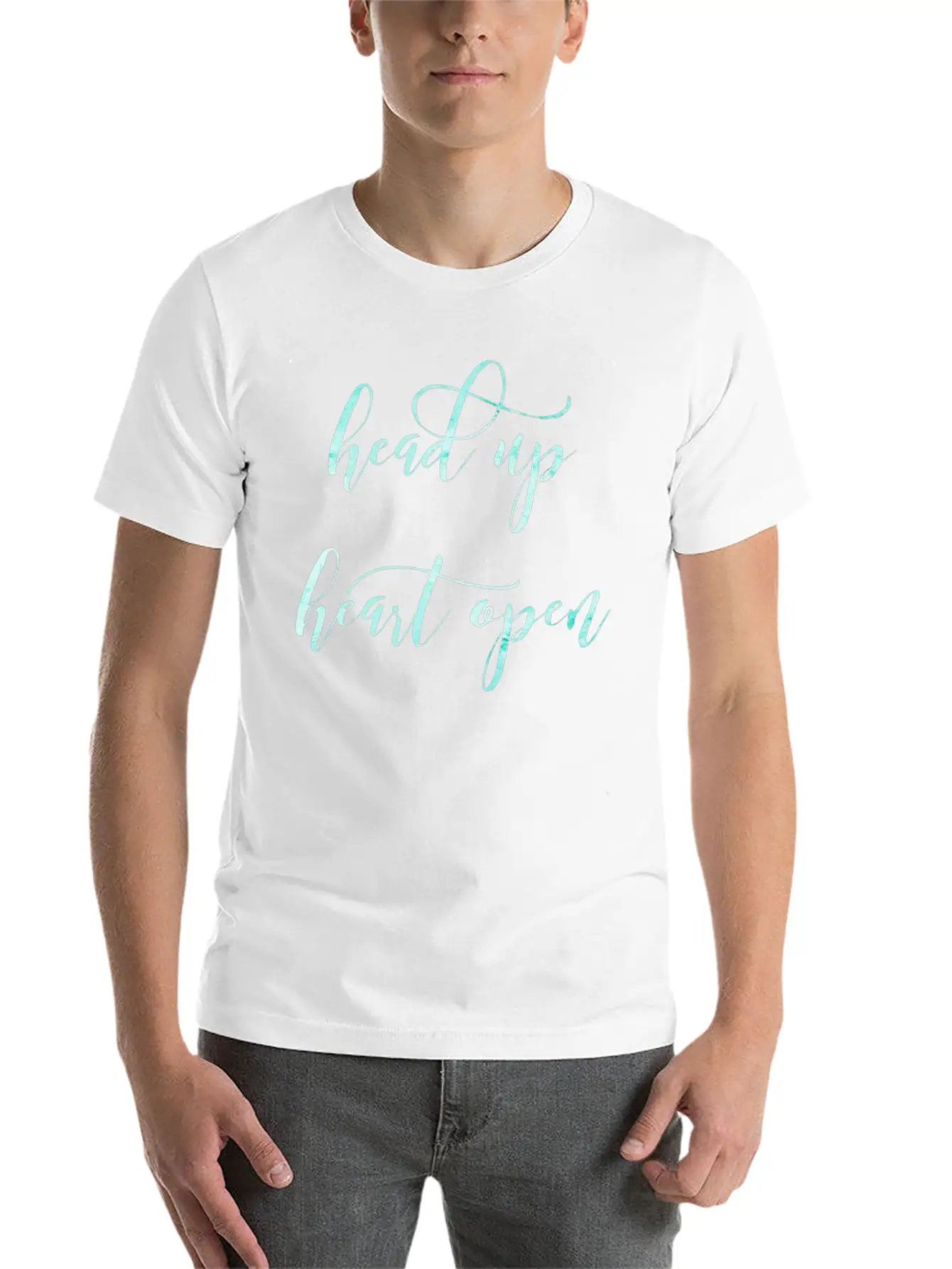 Head Up Heart Open, Loving Kindness Compassion Basic Graphic T-Shirt – Daily Comfort In Soft Cotton
