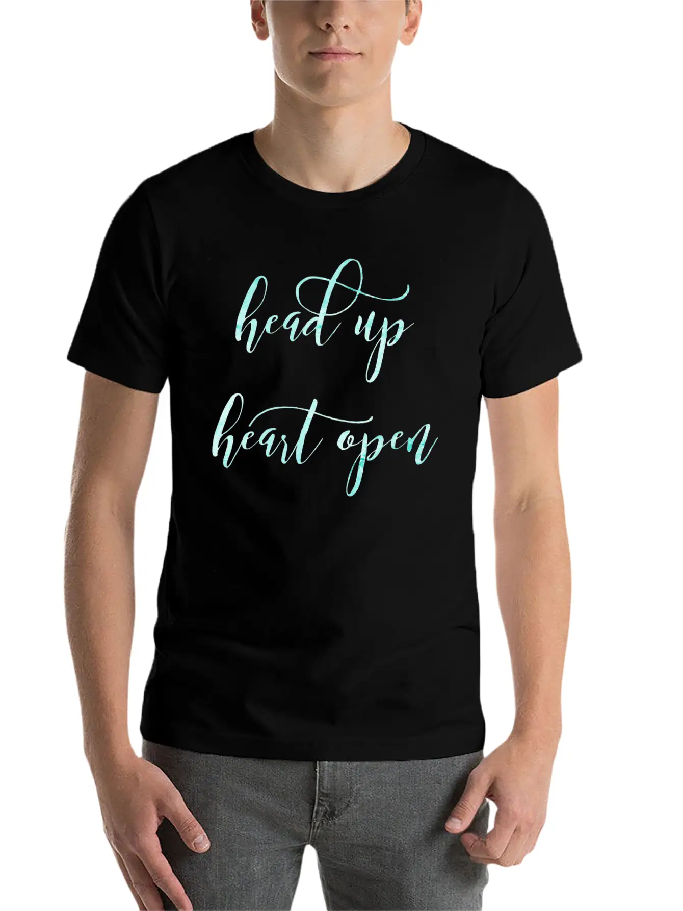 Head Up Heart Open, Loving Kindness Compassion Basic Graphic T-Shirt – Daily Comfort In Soft Cotton
