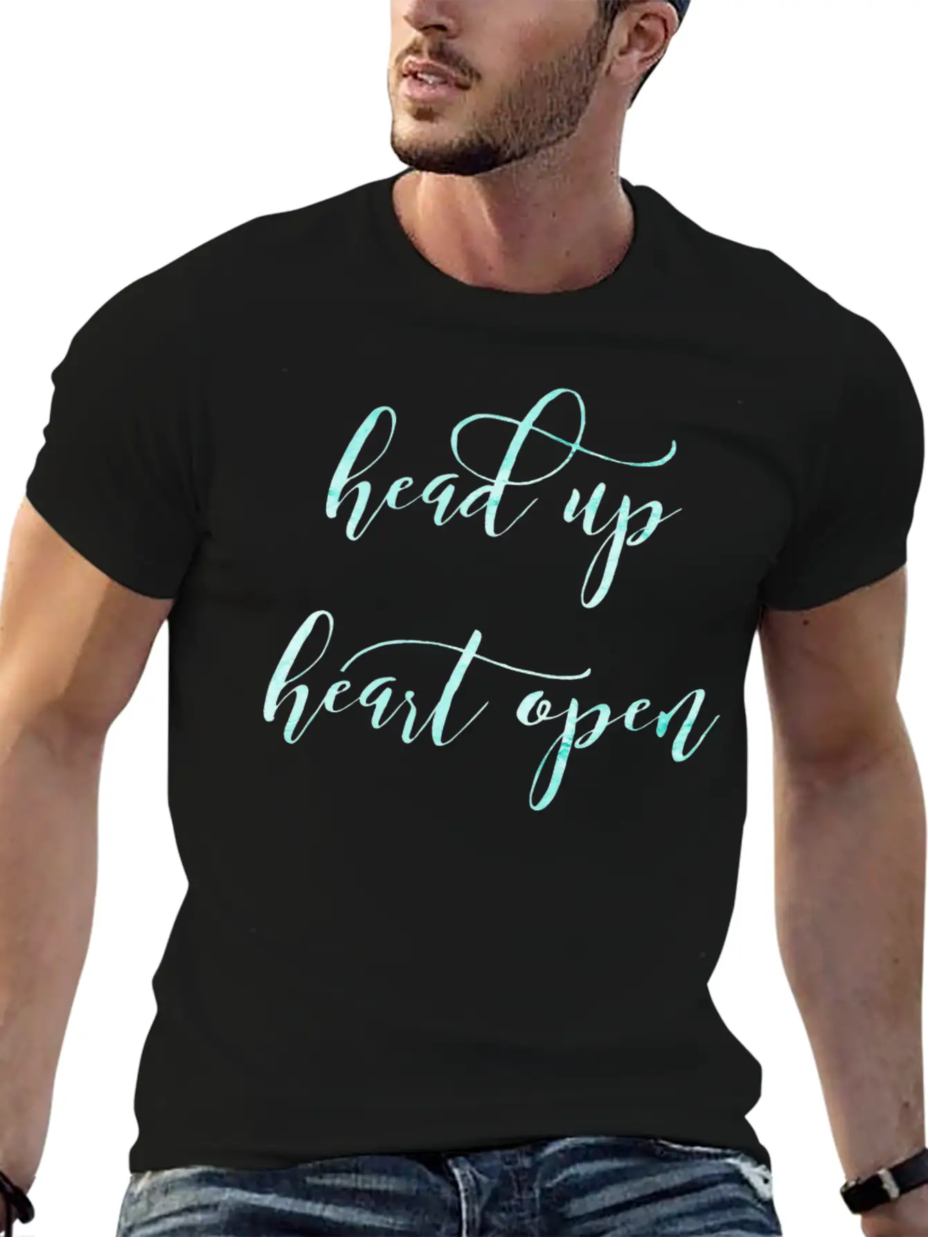 Head Up Heart Open, Loving Kindness Compassion Basic Graphic T-Shirt – Daily Comfort In Soft Cotton