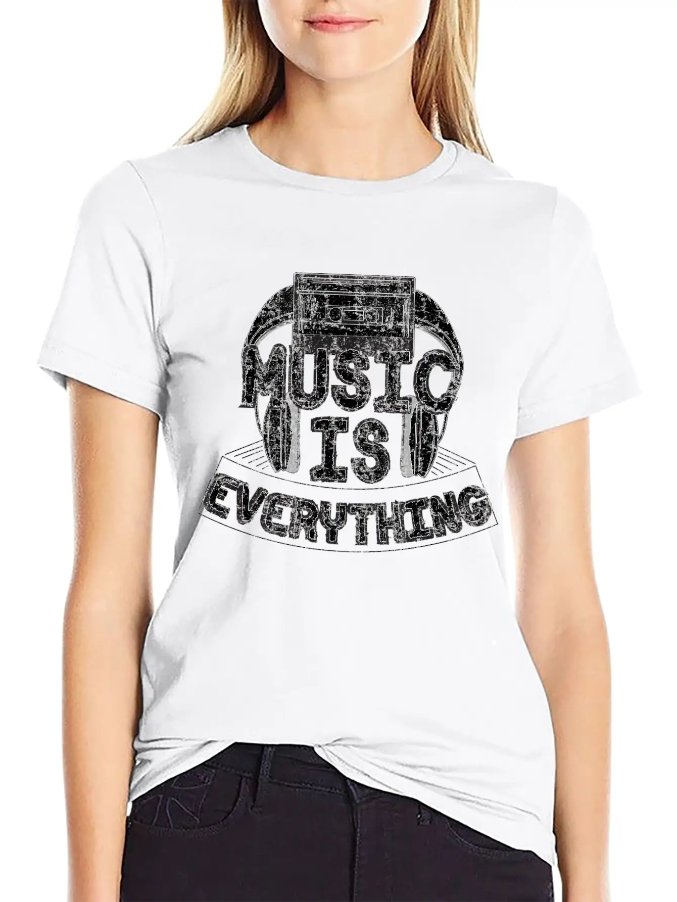 Headphone And Cassette Gift Idea Unisex Short Sleeve Soft Cotton T-Shirt – Casual Everyday Wear