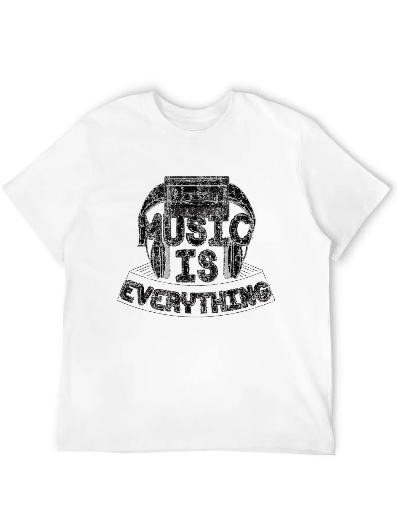 Headphone And Cassette Gift Idea Unisex Short Sleeve Soft Cotton T-Shirt – Casual Everyday Wear