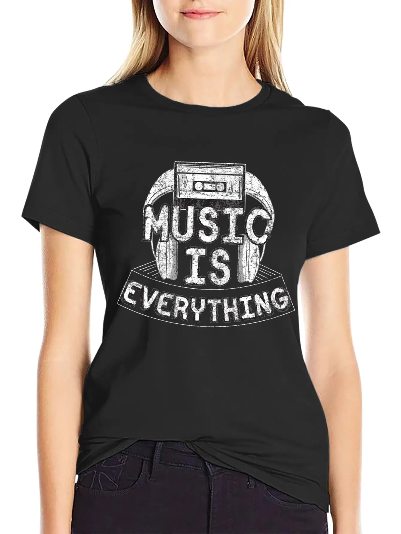 Headphone And Cassette Gift Idea Unisex Short Sleeve Soft Cotton T-Shirt – Casual Everyday Wear