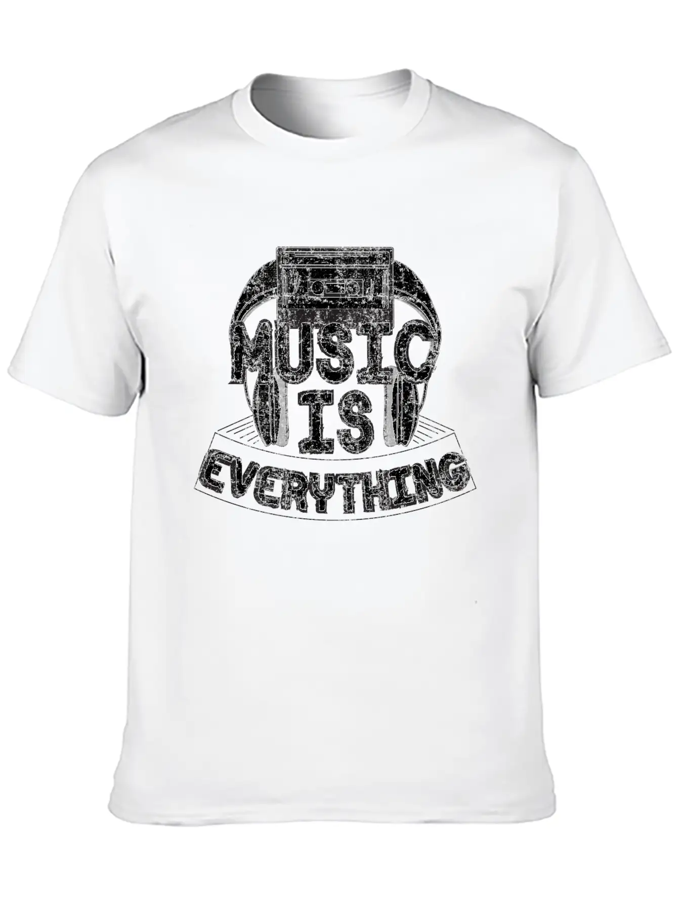 Headphone And Cassette Gift Idea Unisex Short Sleeve Soft Cotton T-Shirt – Casual Everyday Wear