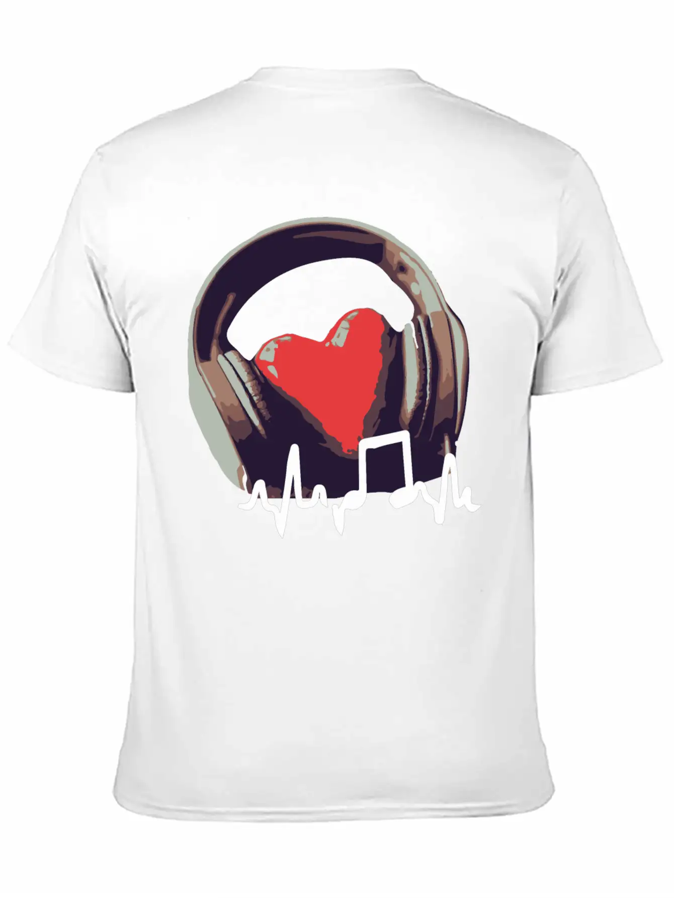 Headphone And Heart Basic Graphic T-Shirt – Daily Comfort In Soft Cotton