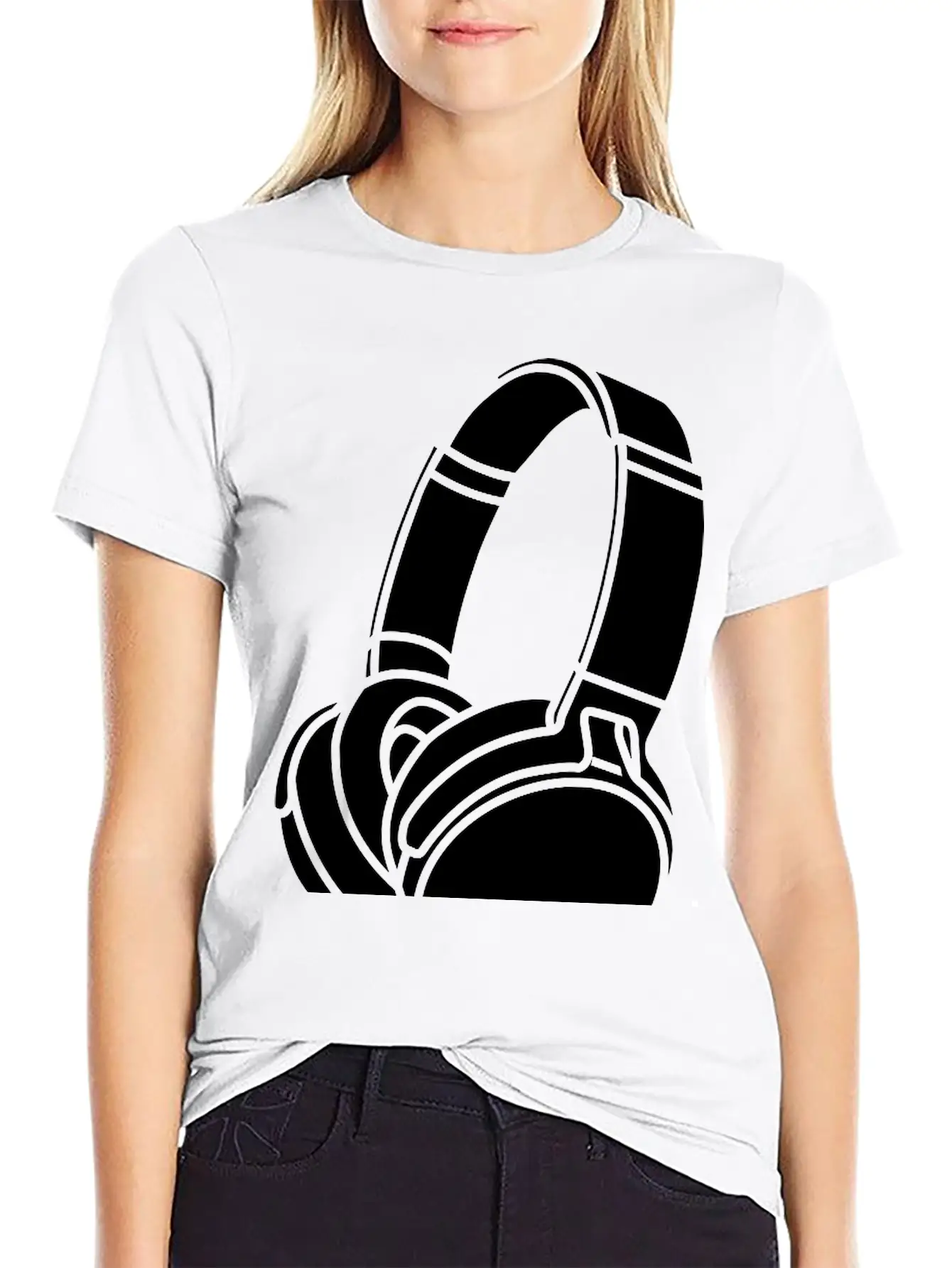 Headphones Unisex Short Sleeve Soft Cotton T-Shirt – Casual Everyday Wear
