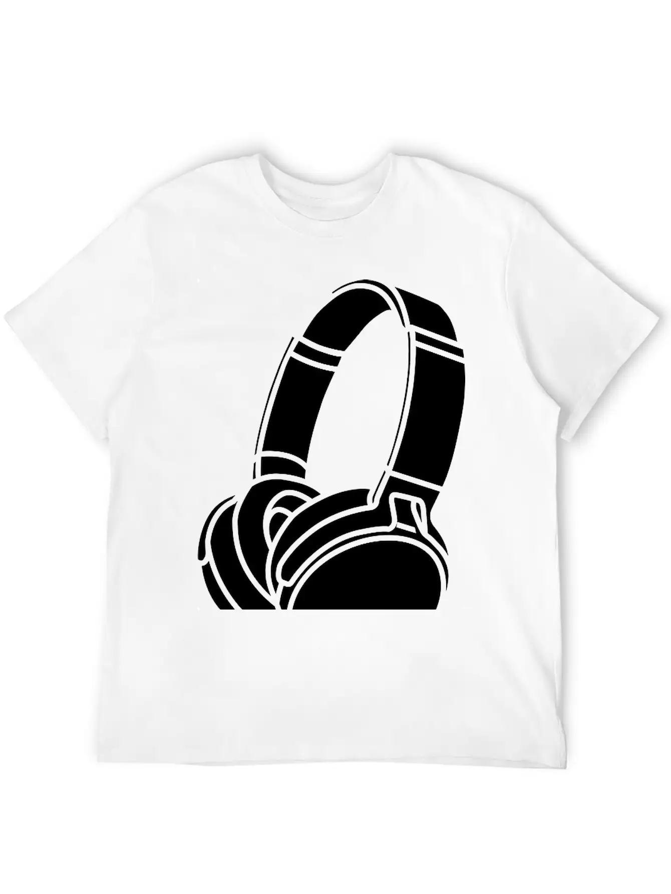 Headphones Unisex Short Sleeve Soft Cotton T-Shirt – Casual Everyday Wear