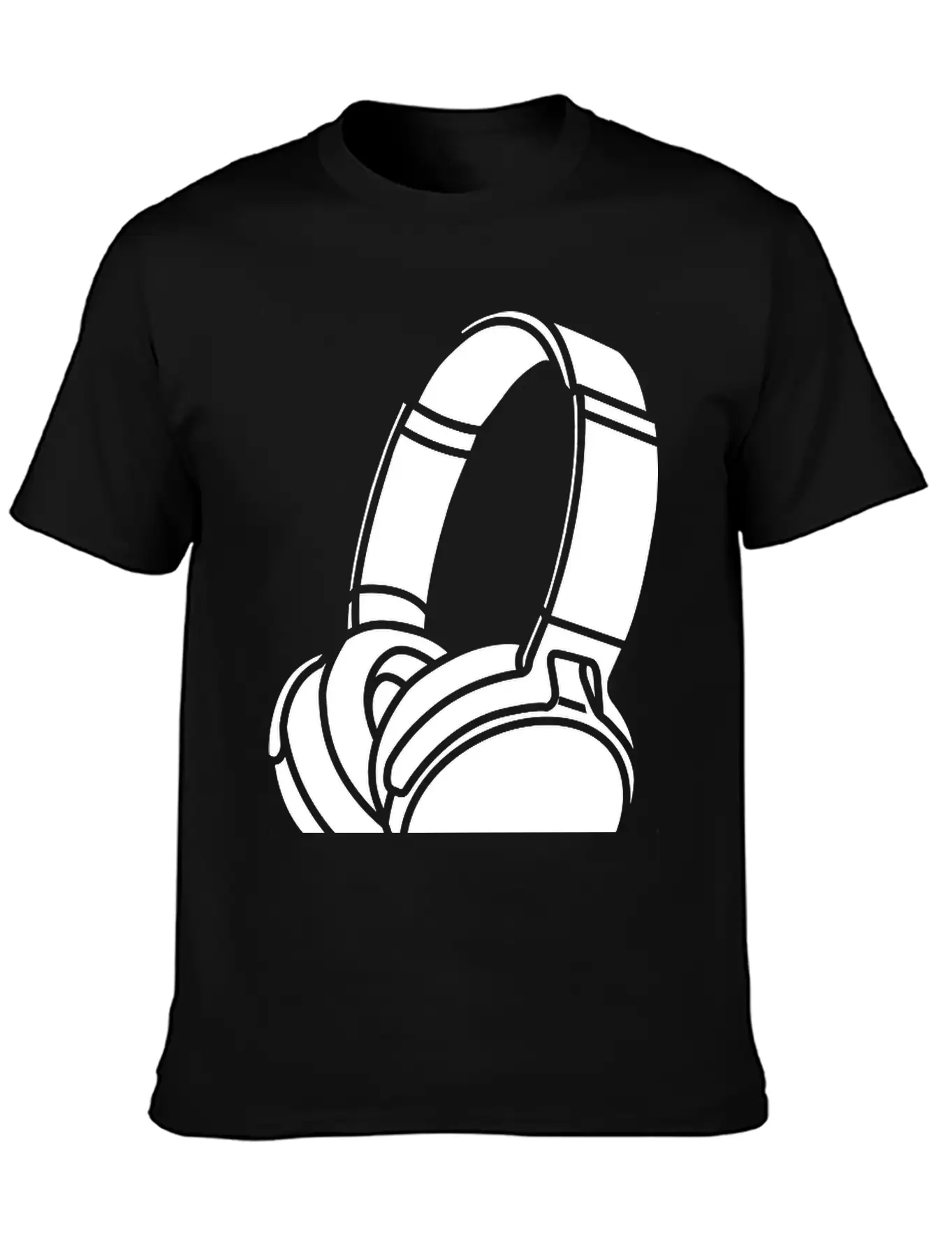Headphones Unisex Short Sleeve Soft Cotton T-Shirt – Casual Everyday Wear