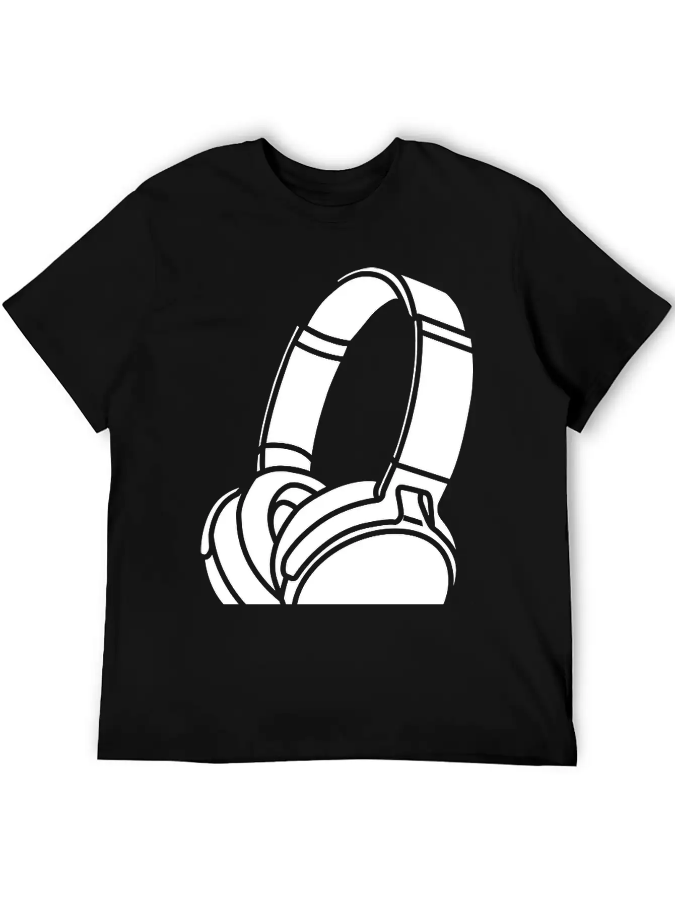 Headphones Unisex Short Sleeve Soft Cotton T-Shirt – Casual Everyday Wear