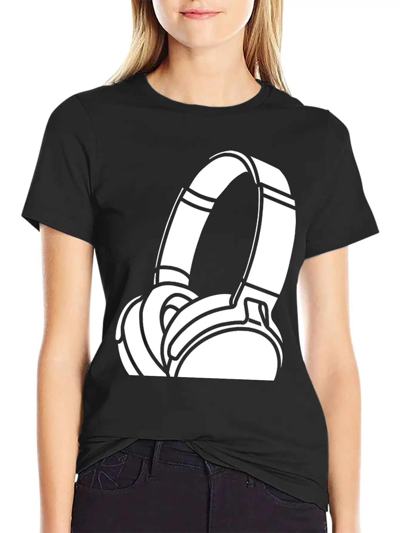 Headphones Unisex Short Sleeve Soft Cotton T-Shirt – Casual Everyday Wear