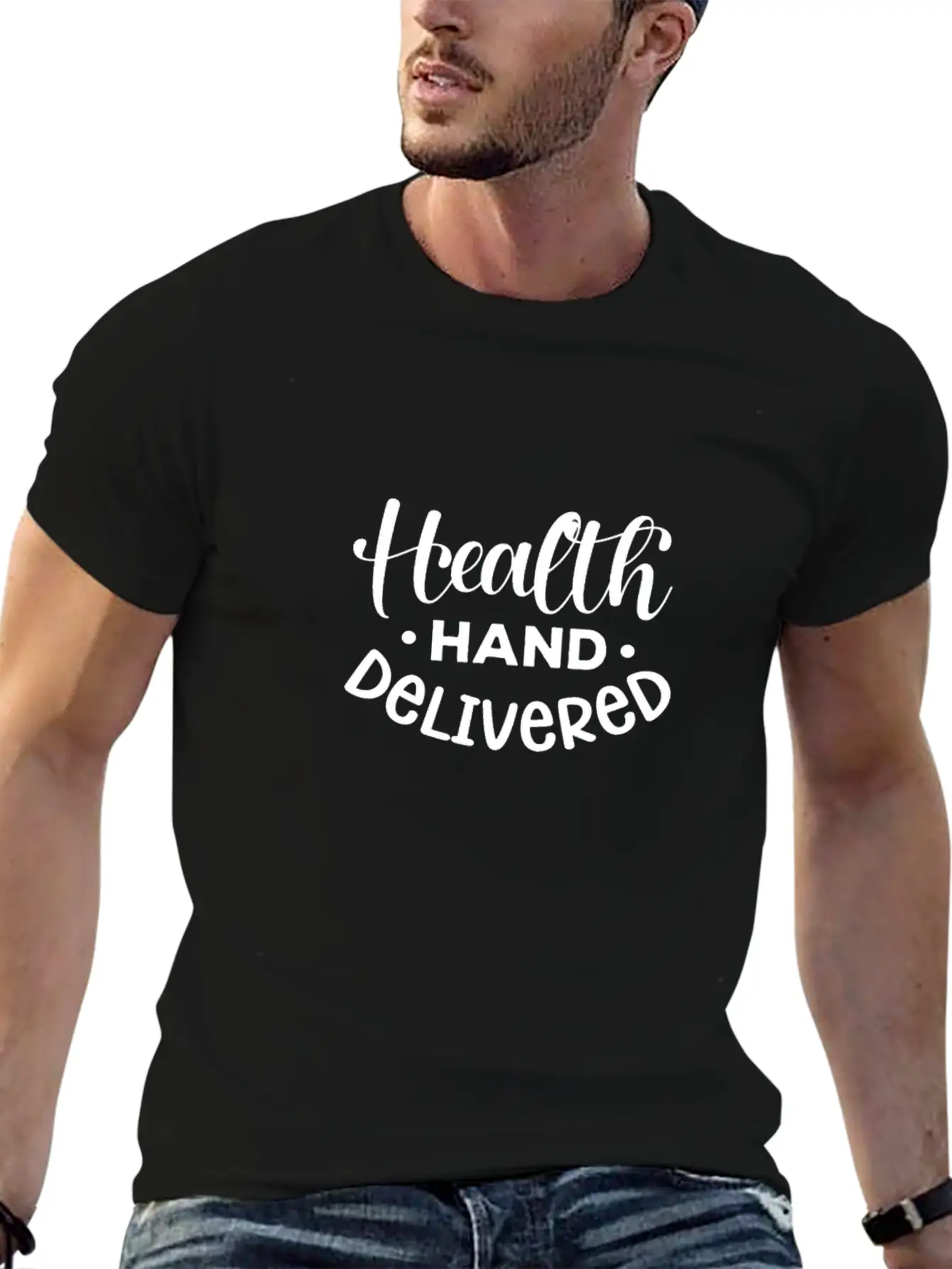 Health Hand Delivered Unisex Short Sleeve Soft Cotton T-Shirt – Casual Everyday Wear