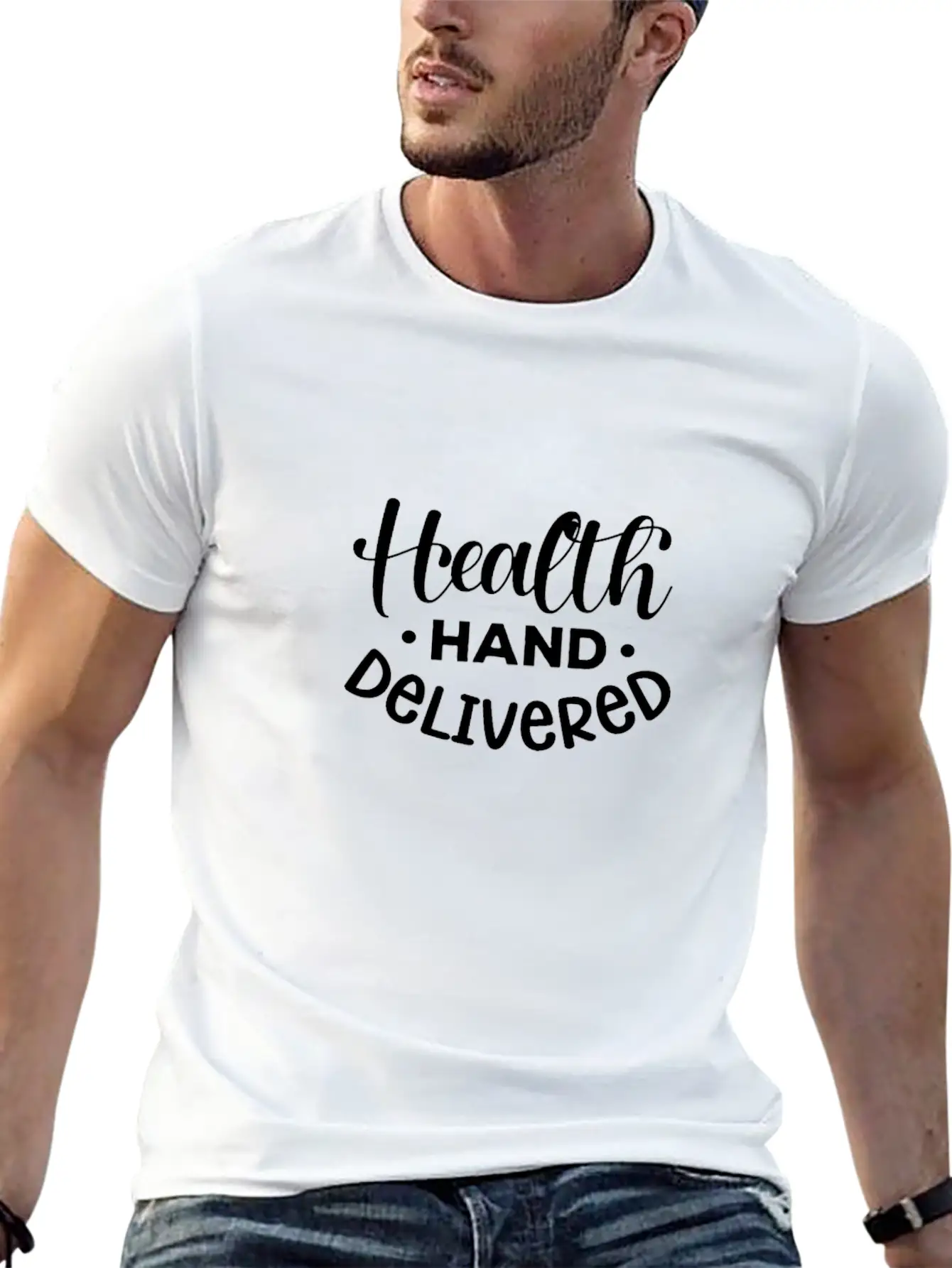 Health Hand Delivered Unisex Short Sleeve Soft Cotton T-Shirt – Casual Everyday Wear