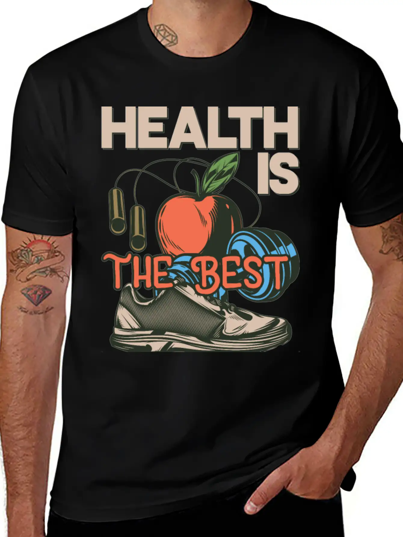 Health Is The Best Wealth Health Is The Best Wealt Essential Unisex Summer Tee – Soft Cotton Casual Fit