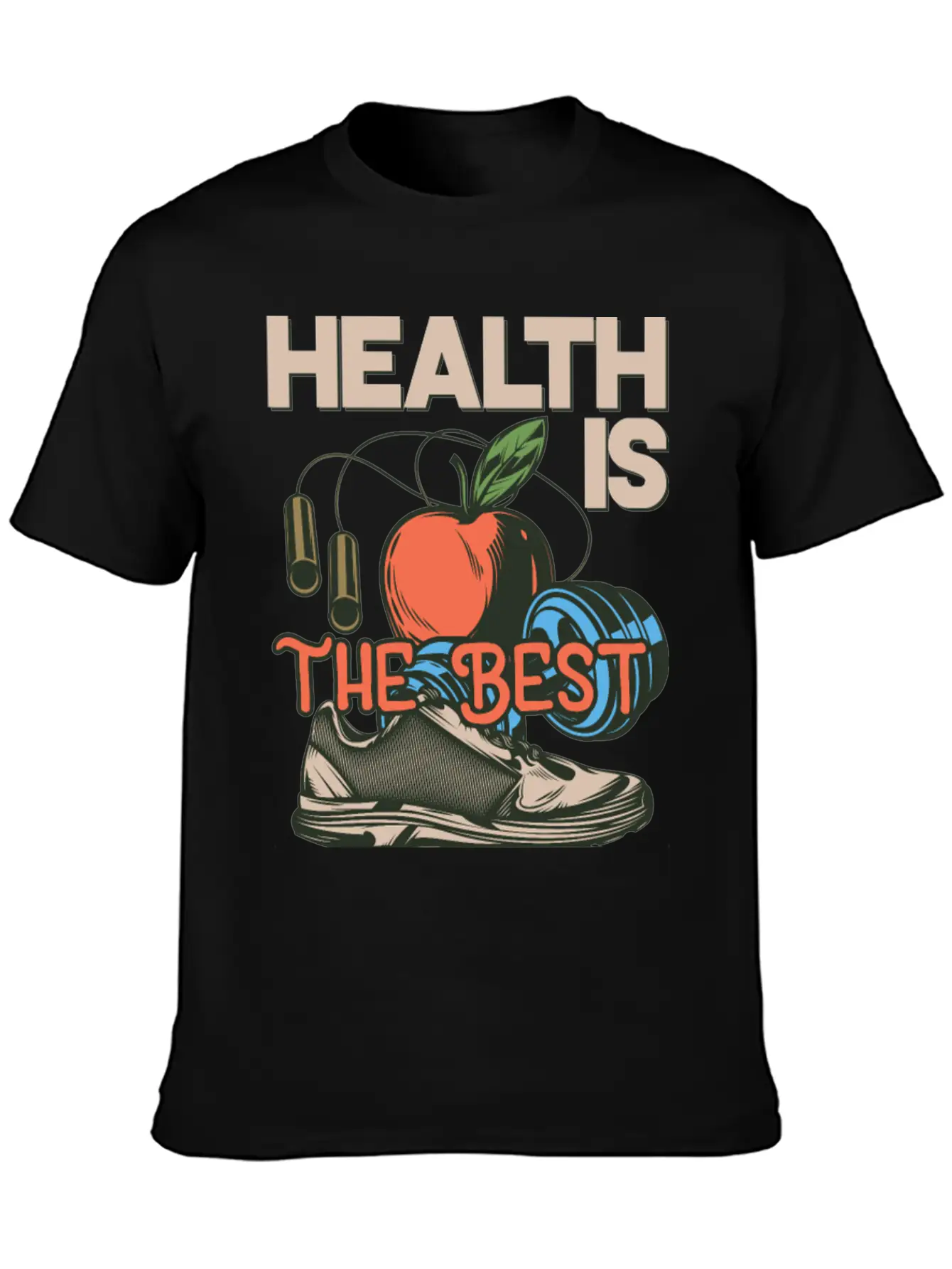 Health Is The Best Wealth Health Is The Best Wealt Essential Unisex Summer Tee – Soft Cotton Casual Fit