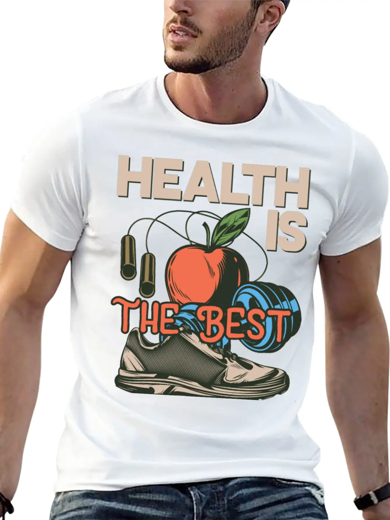 Health Is The Best Wealth Health Is The Best Wealt Essential Unisex Summer Tee – Soft Cotton Casual Fit