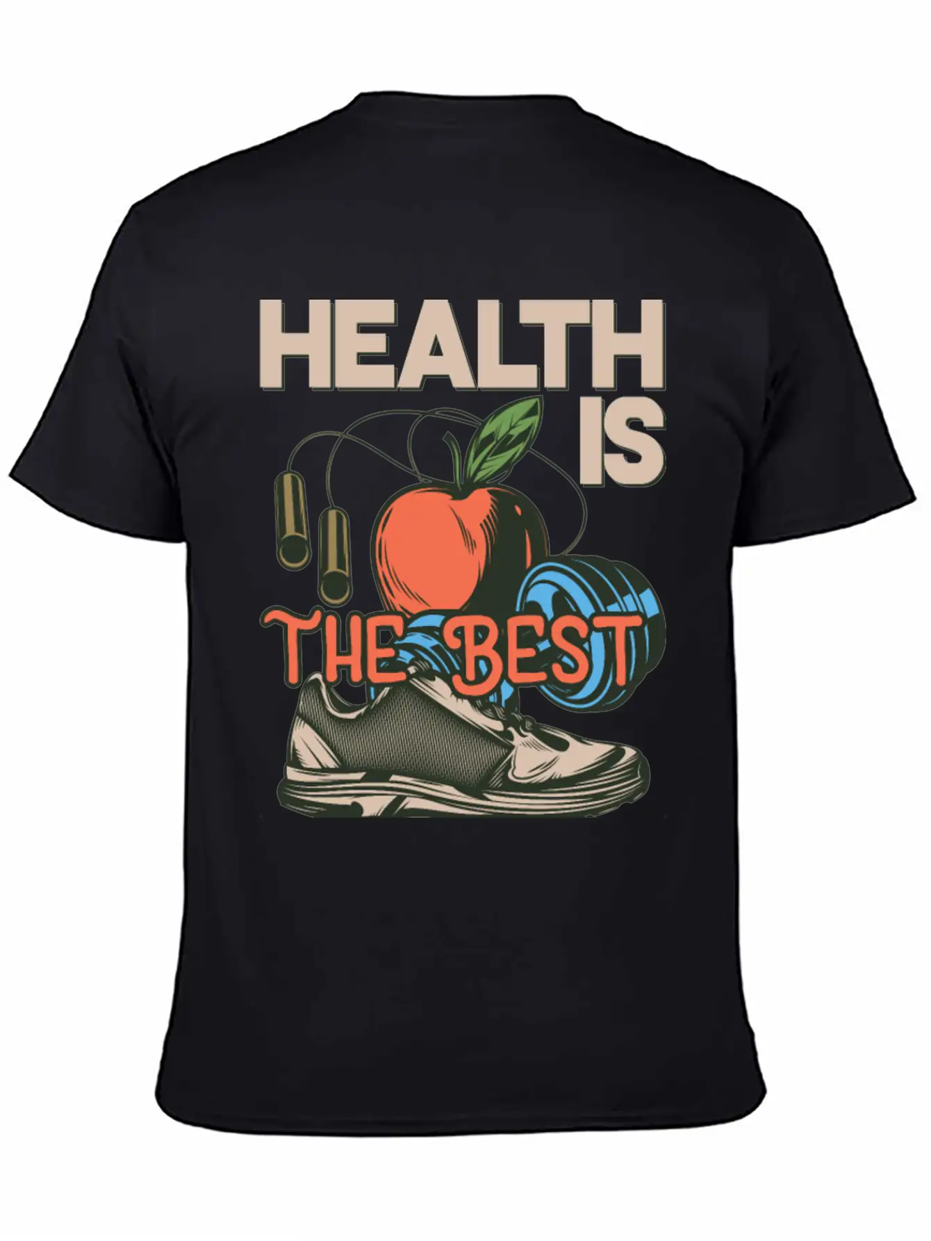 Health Is The Best Wealth Health Is The Best Wealt Essential Unisex Summer Tee – Soft Cotton Casual Fit