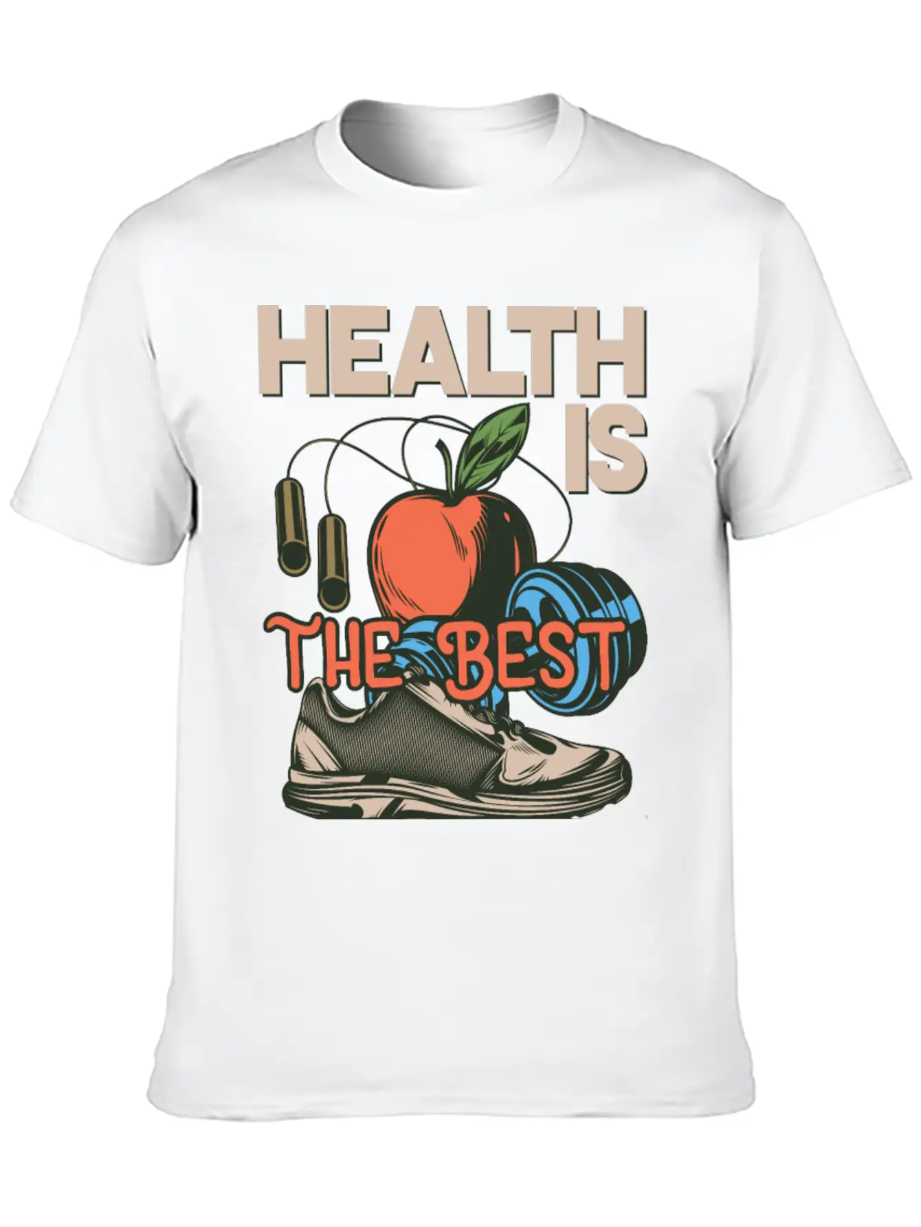Health Is The Best Wealth Health Is The Best Wealt Essential Unisex Summer Tee – Soft Cotton Casual Fit