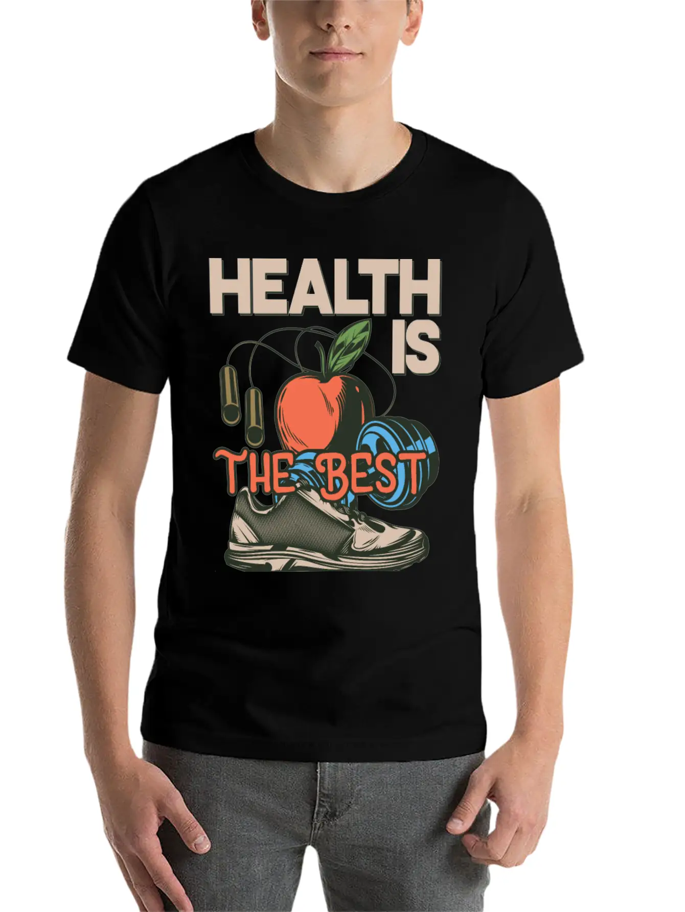 Health Is The Best Wealth Health Is The Best Wealt Essential Unisex Summer Tee – Soft Cotton Casual Fit