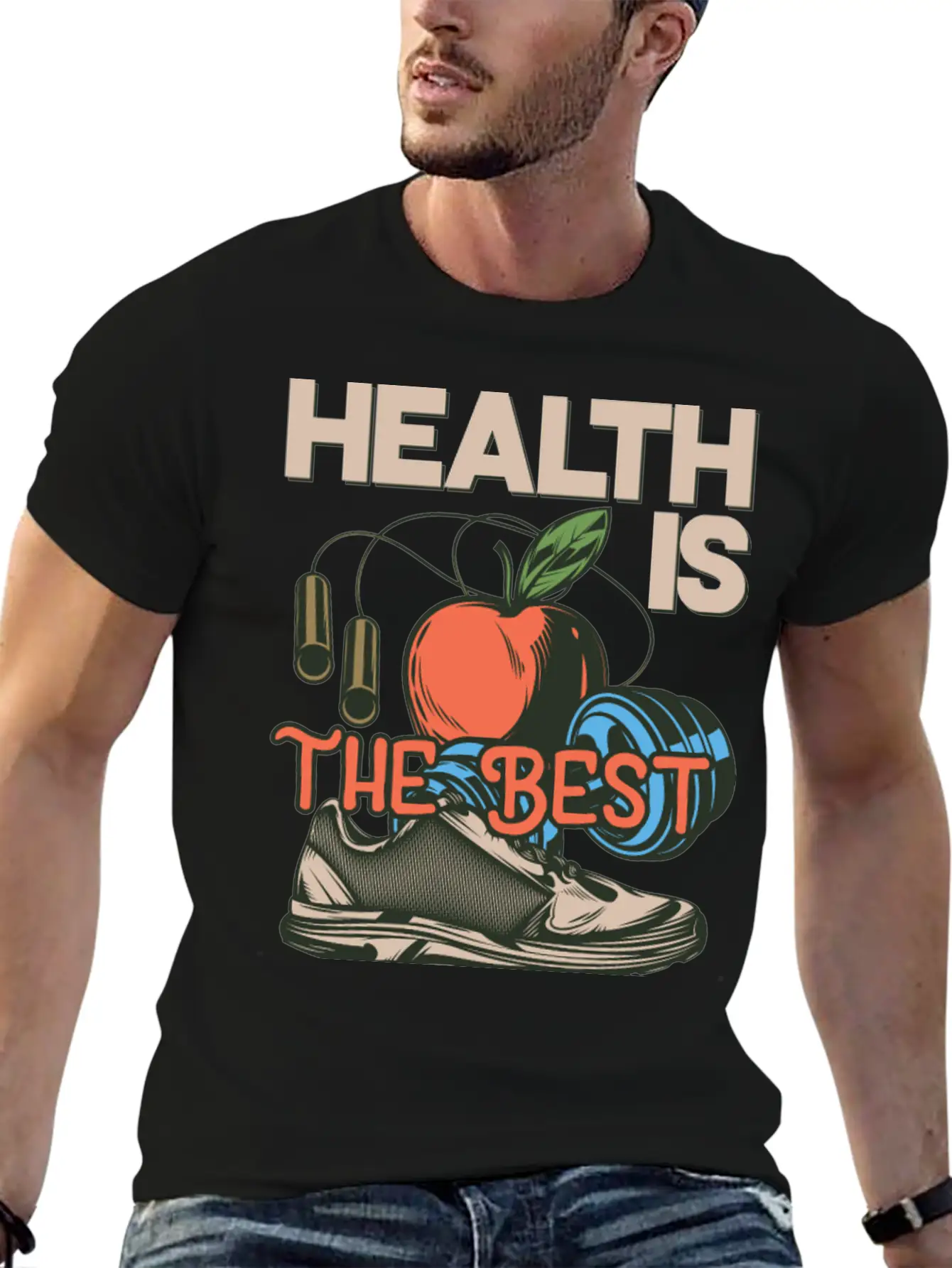 Health Is The Best Wealth Health Is The Best Wealt Essential Unisex Summer Tee – Soft Cotton Casual Fit