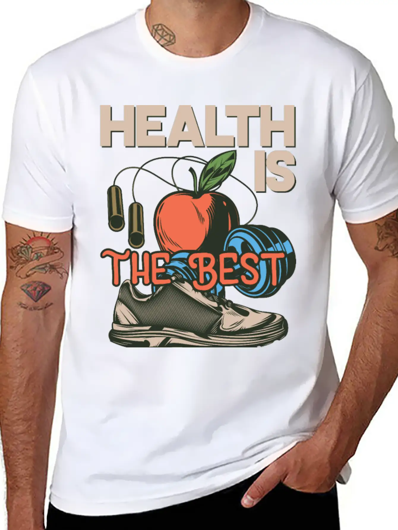 Health Is The Best Wealth Health Is The Best Wealt Essential Unisex Summer Tee – Soft Cotton Casual Fit
