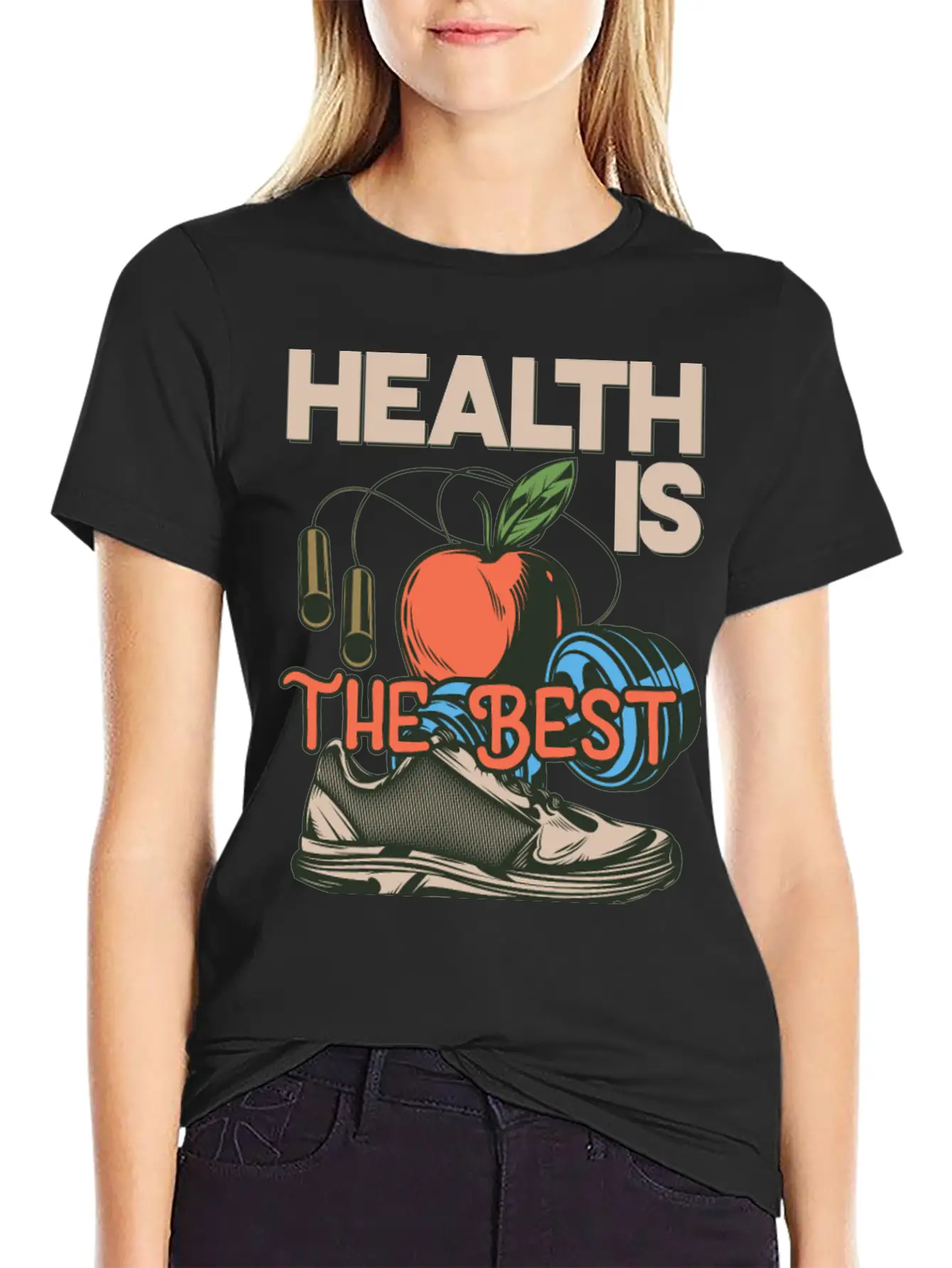 Health Is The Best Wealth Health Is The Best Wealt Essential Unisex Summer Tee – Soft Cotton Casual Fit