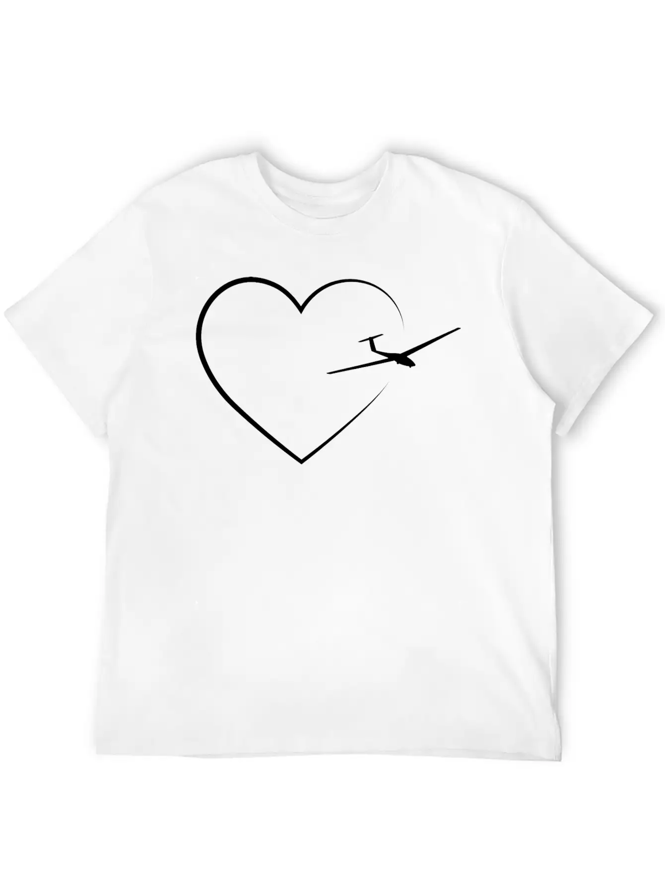 Heart 2 And Sailplane - (B) Timeless Short Sleeve Tee – Comfy And Minimalist Design